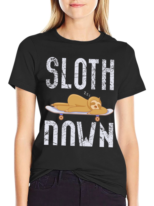 Sloth Down T-Shirt - Relaxed Lazy Graphic Tee