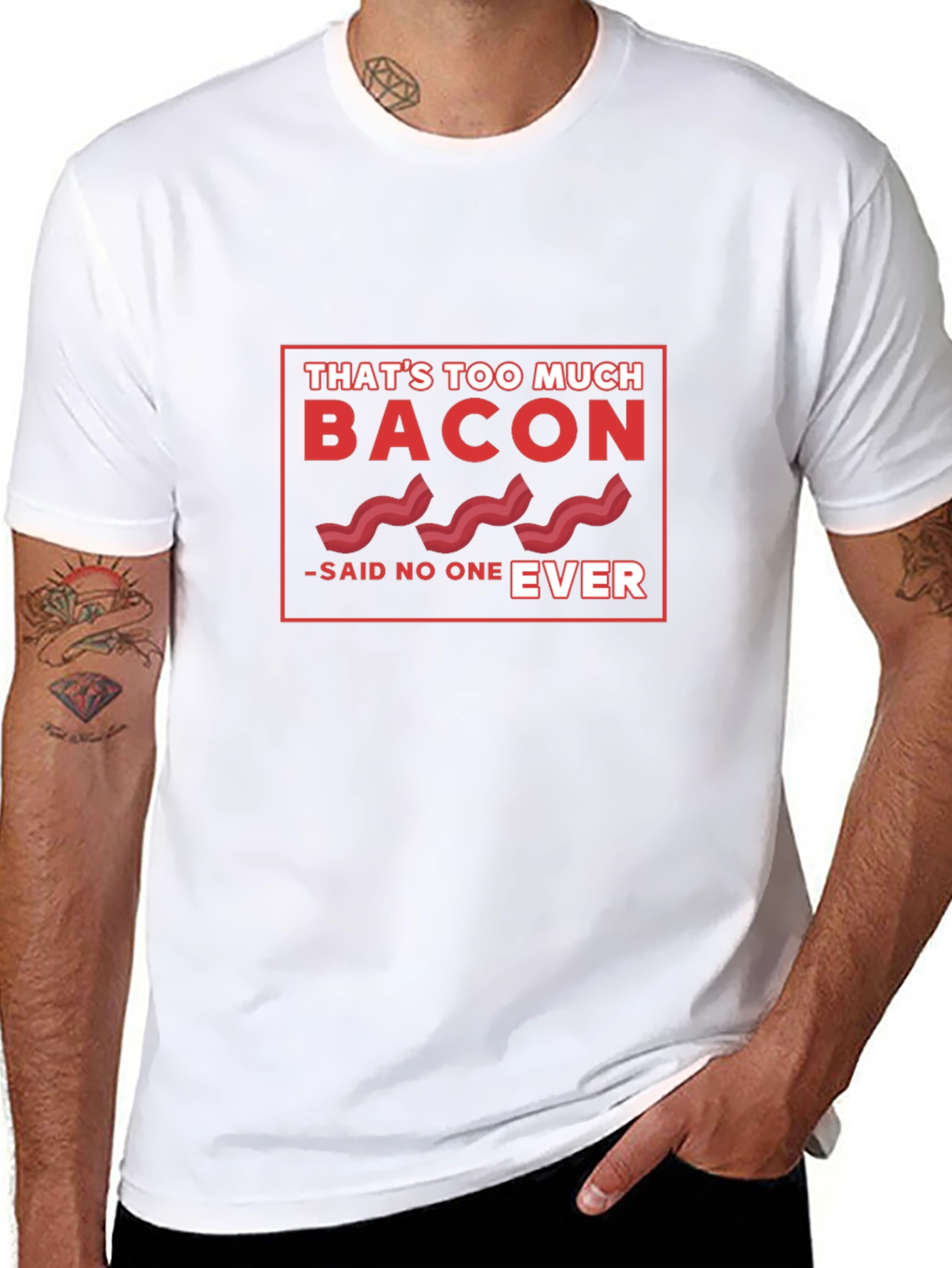 Bacon Lover Tee - Thats Too Much Bacon
