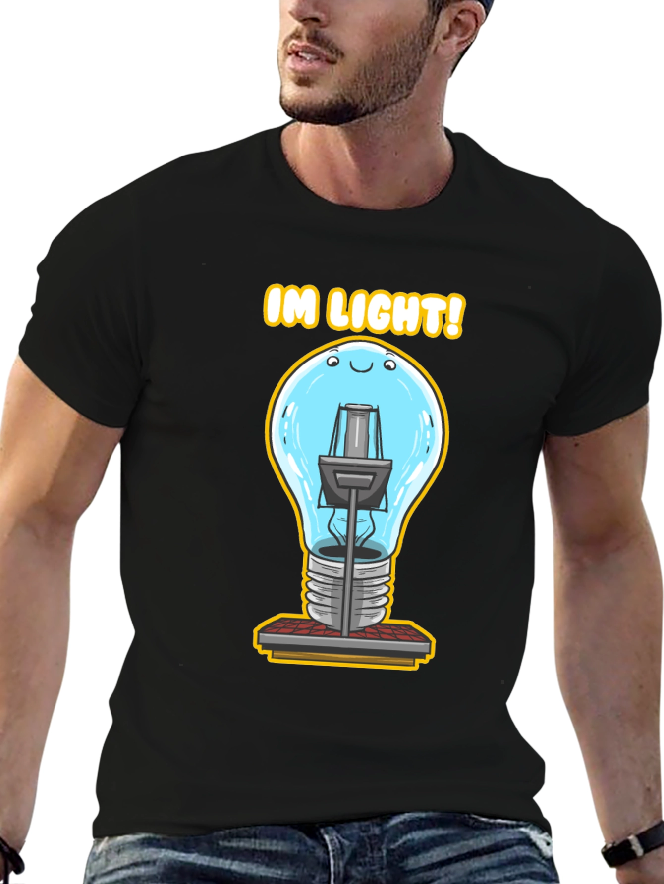Humorous IM LIGHT! Lightbulb Graphic Tee