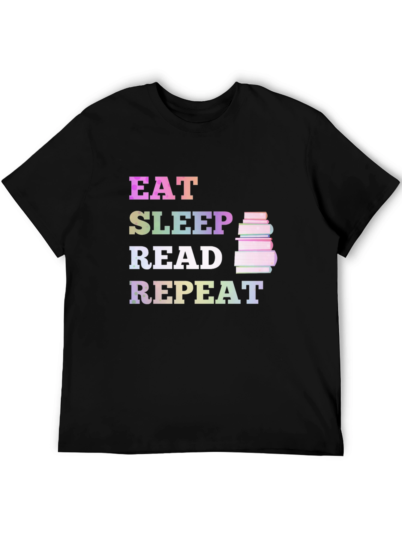 Eat Sleep Read Repeat Black Graphic Tee