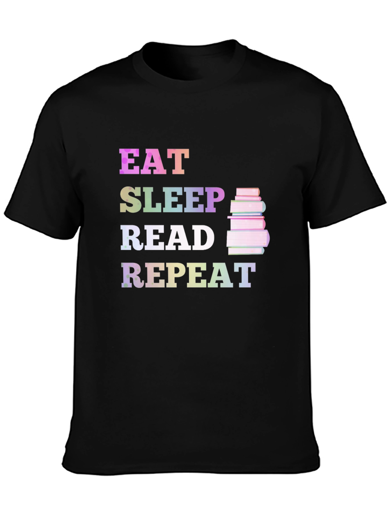 Eat Sleep Read Repeat Black Graphic Tee
