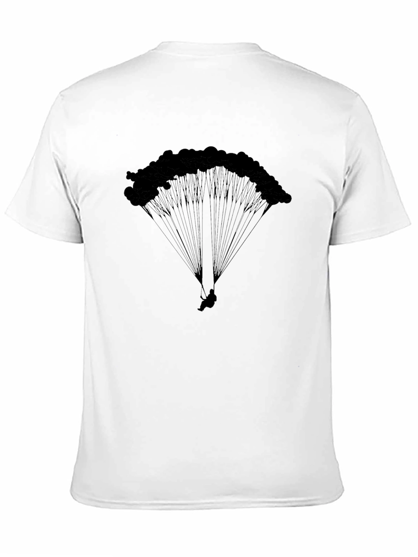 Black Parachute Graphic Tee - Skydiving Adventure Shirt