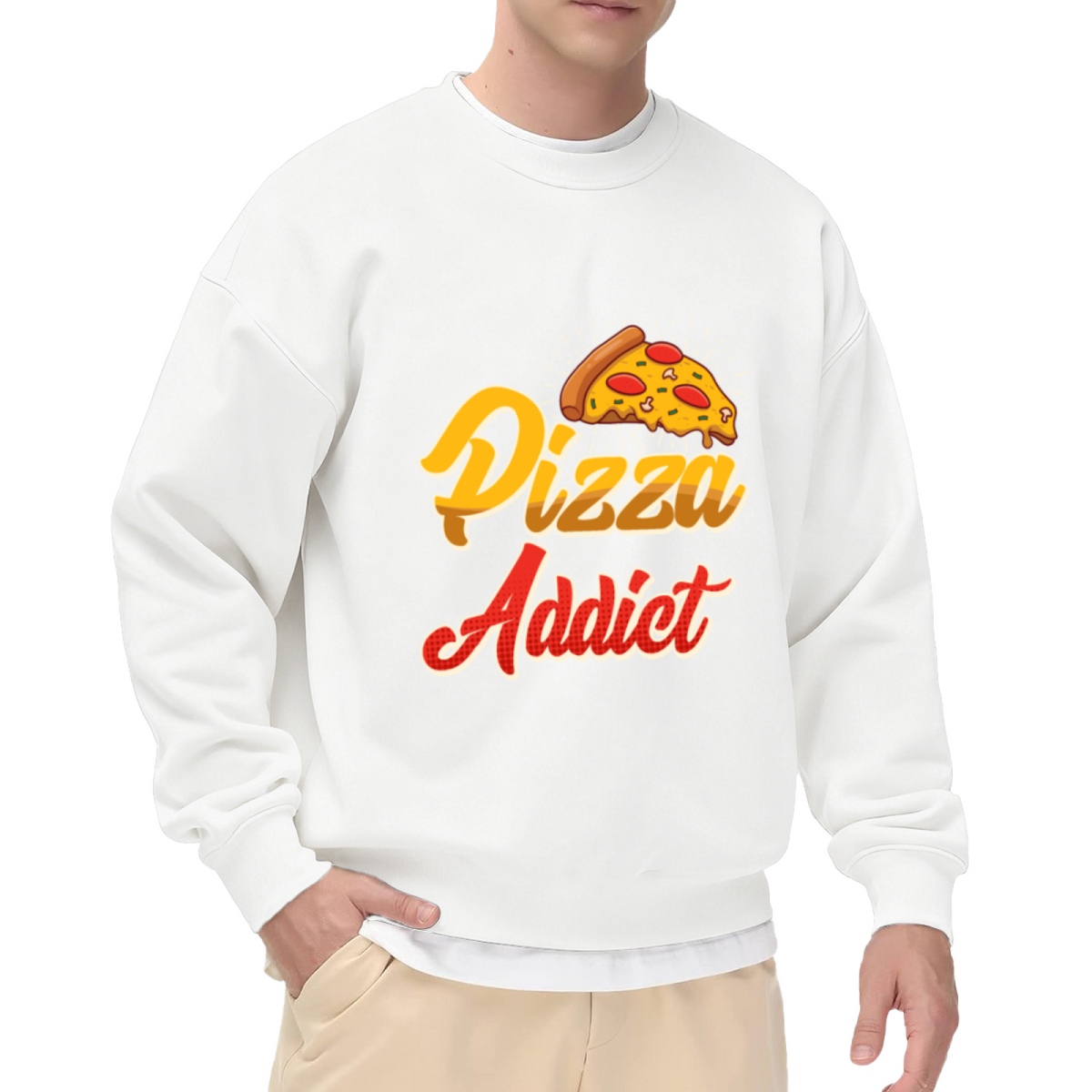 Glowing Pizza Slice - Funny Food Lover Graphic ԲÁìÎÀÒÂ | Unisex Pullover Sweatshirt