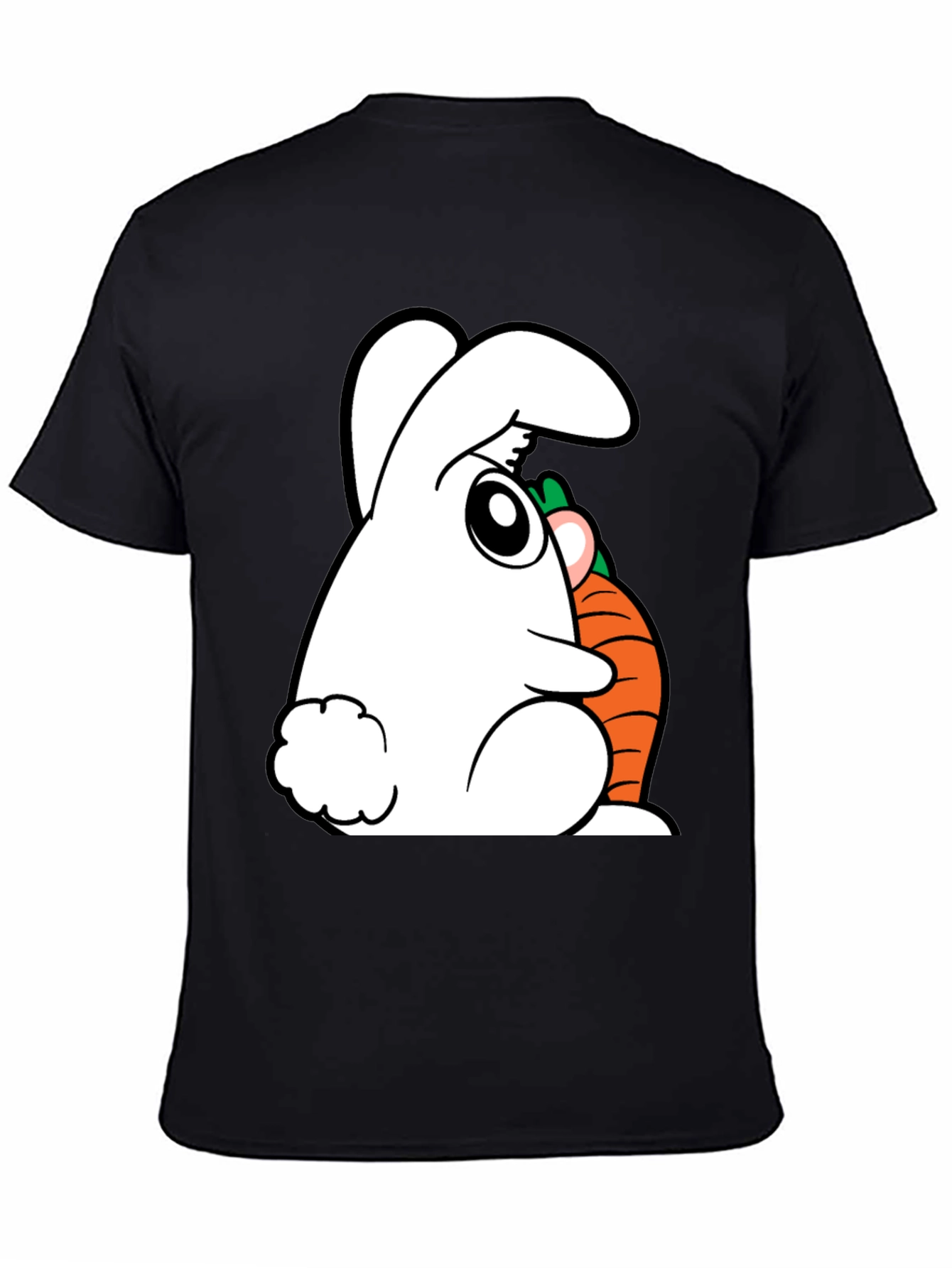 Rabbit and Carrot Graphic Tee - Black Cotton Blend
