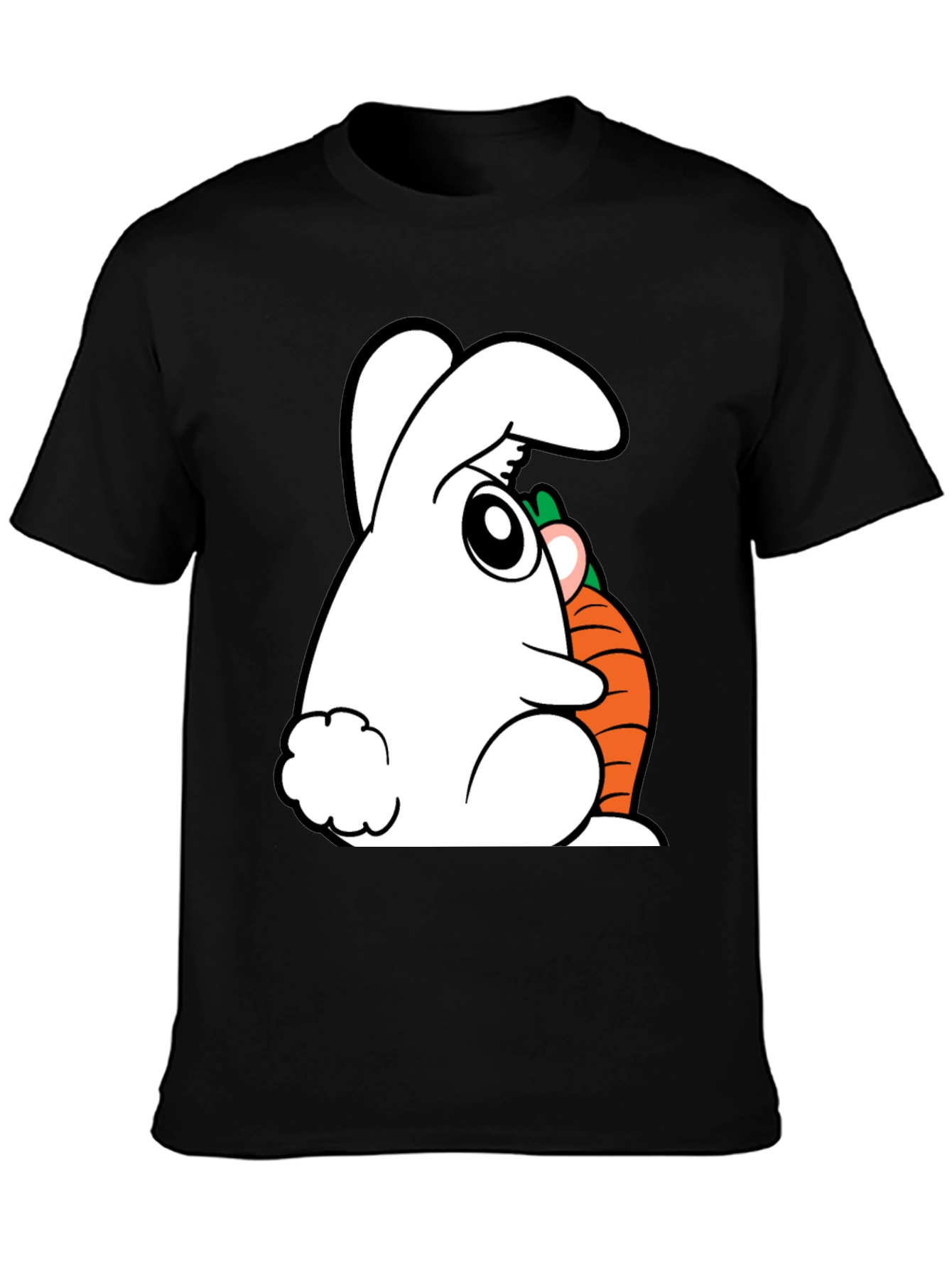 Rabbit and Carrot Graphic Tee - Black Cotton Blend