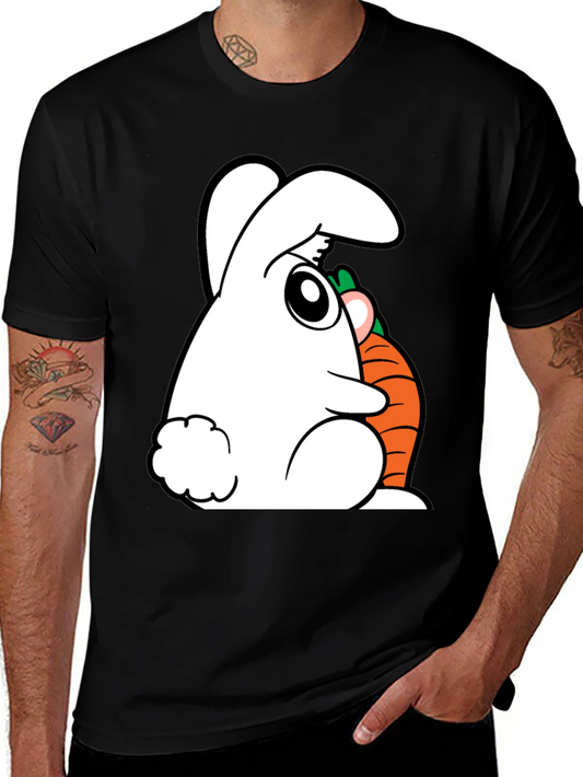 Rabbit and Carrot Graphic Tee - Black Cotton Blend