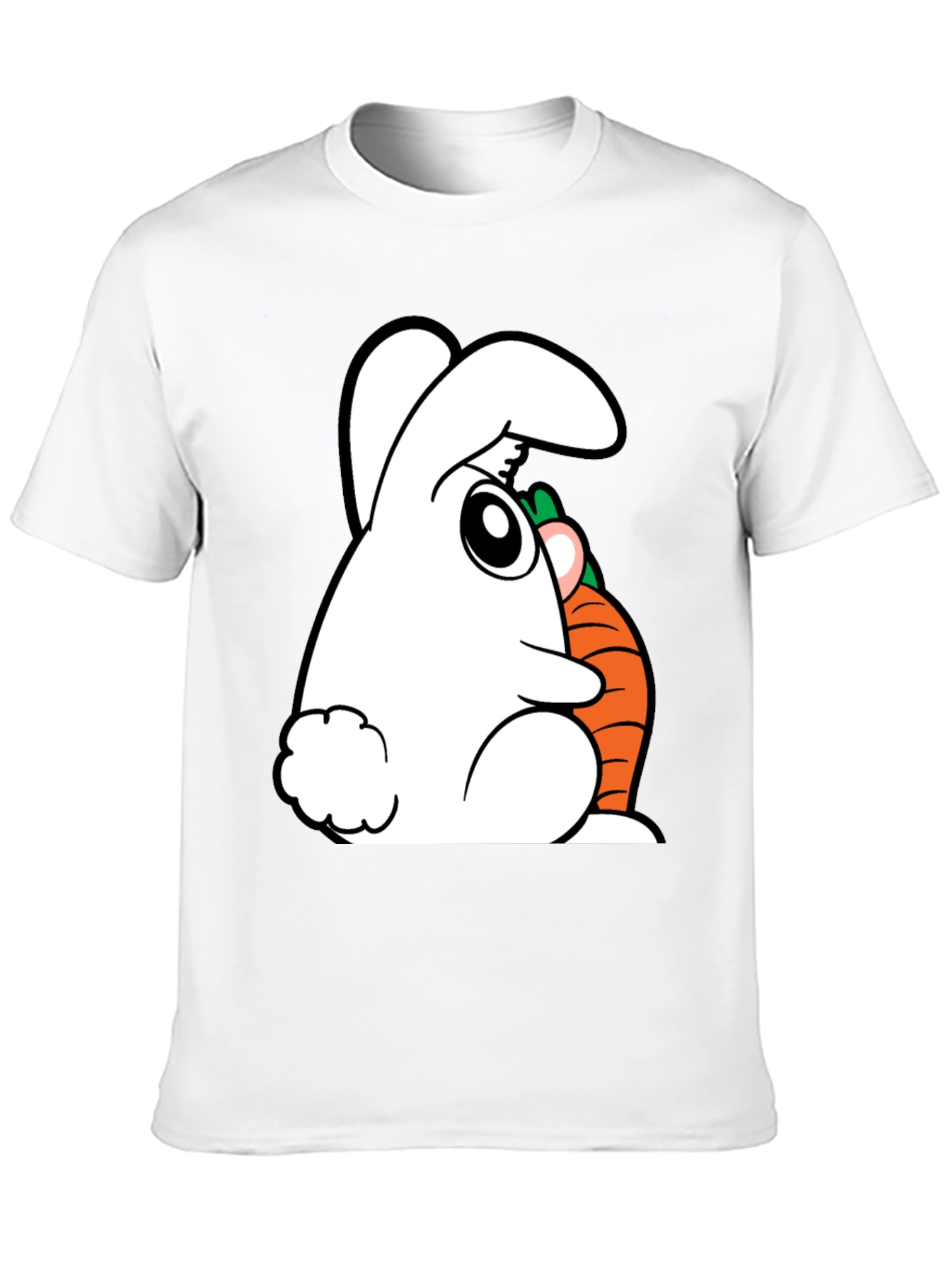 Rabbit and Carrot Graphic Tee - Black Cotton Blend