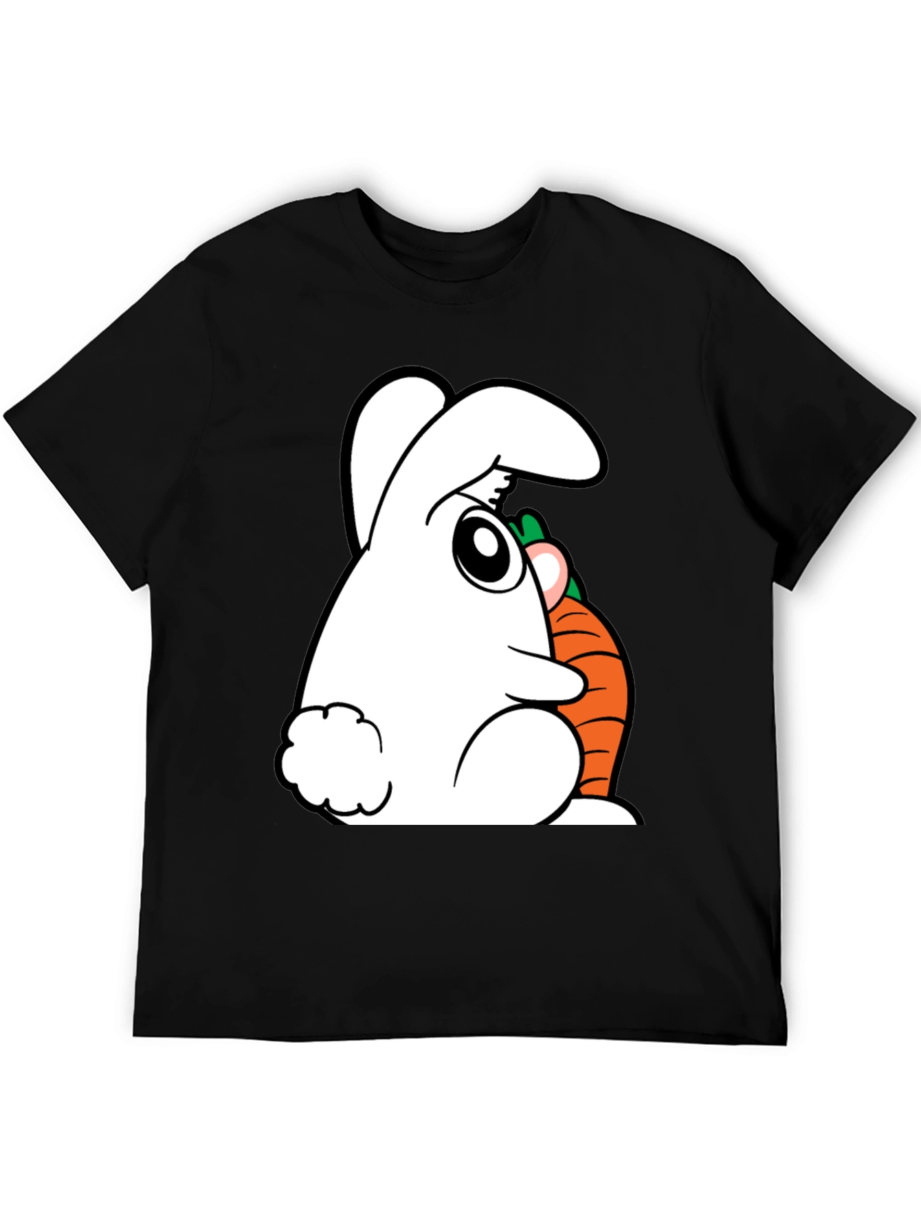 Rabbit and Carrot Graphic Tee - Black Cotton Blend