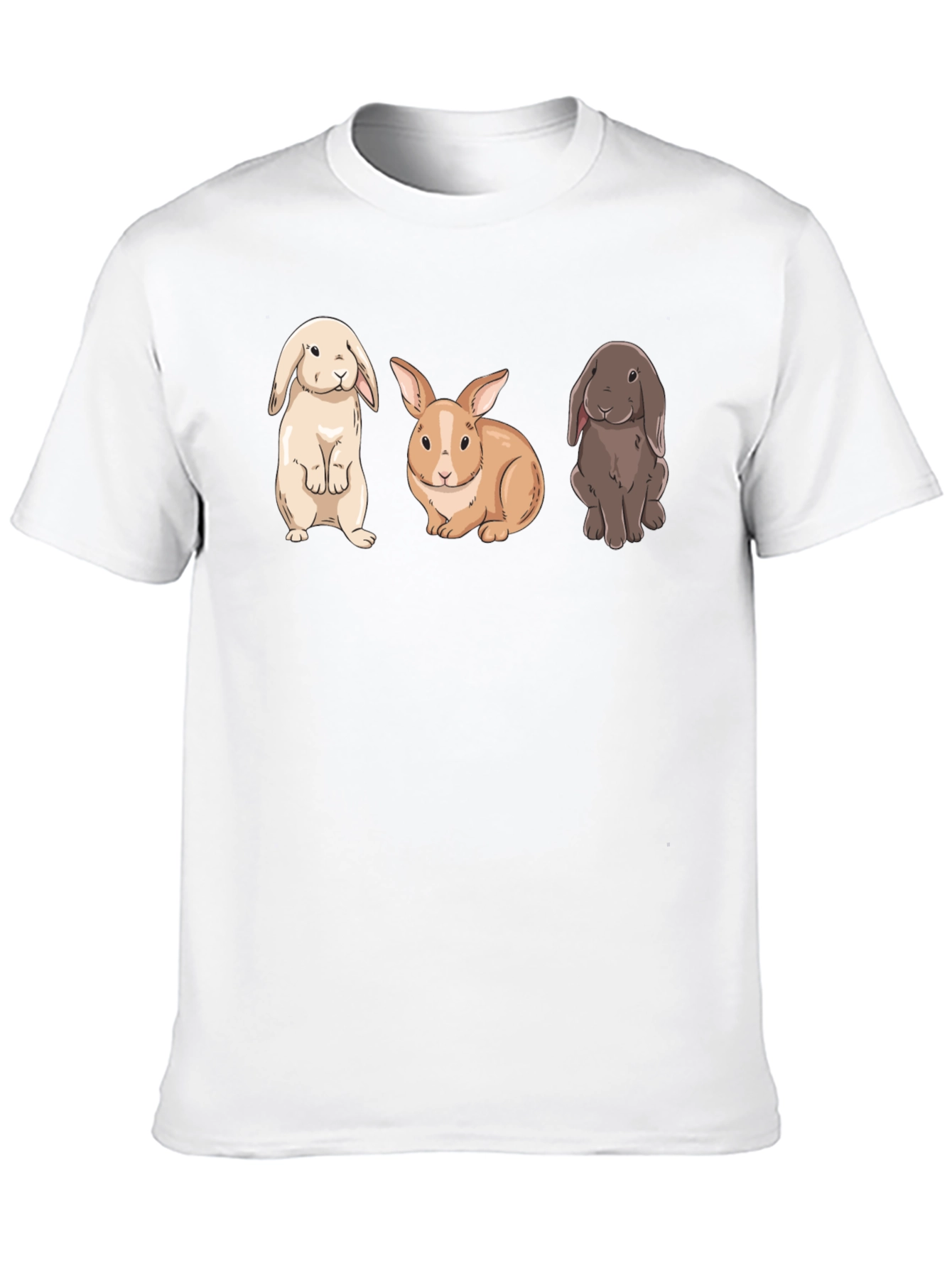 Cute Bunny T-Shirt - Three Rabbits Graphic Tee