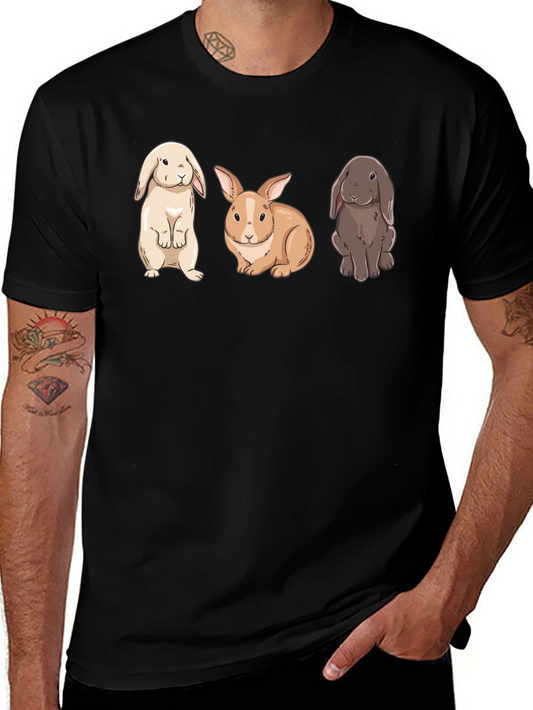 Cute Bunny T-Shirt - Three Rabbits Graphic Tee