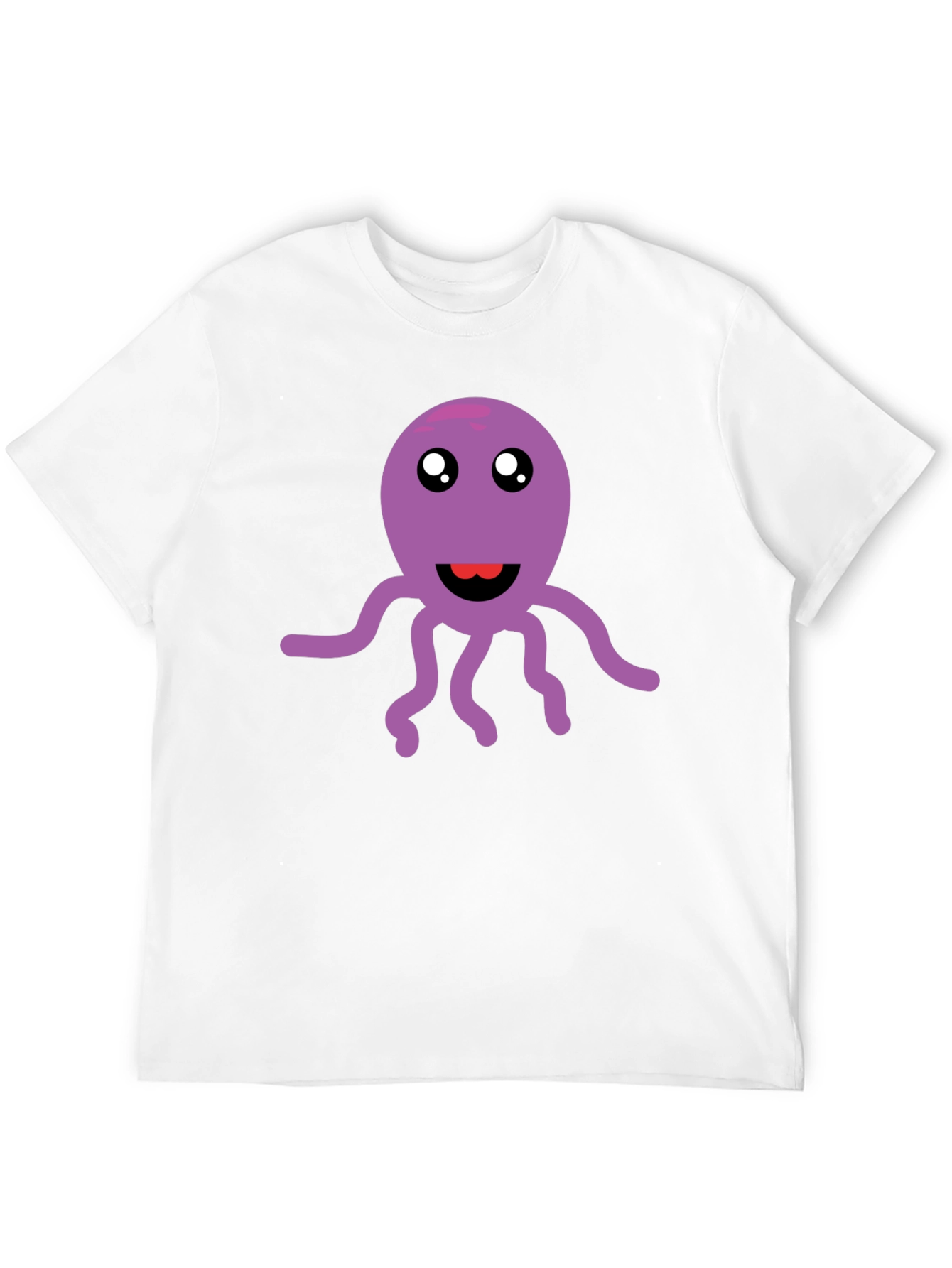 Cute Octopus Graphic Tee - Soft Black Cotton T-Shirt