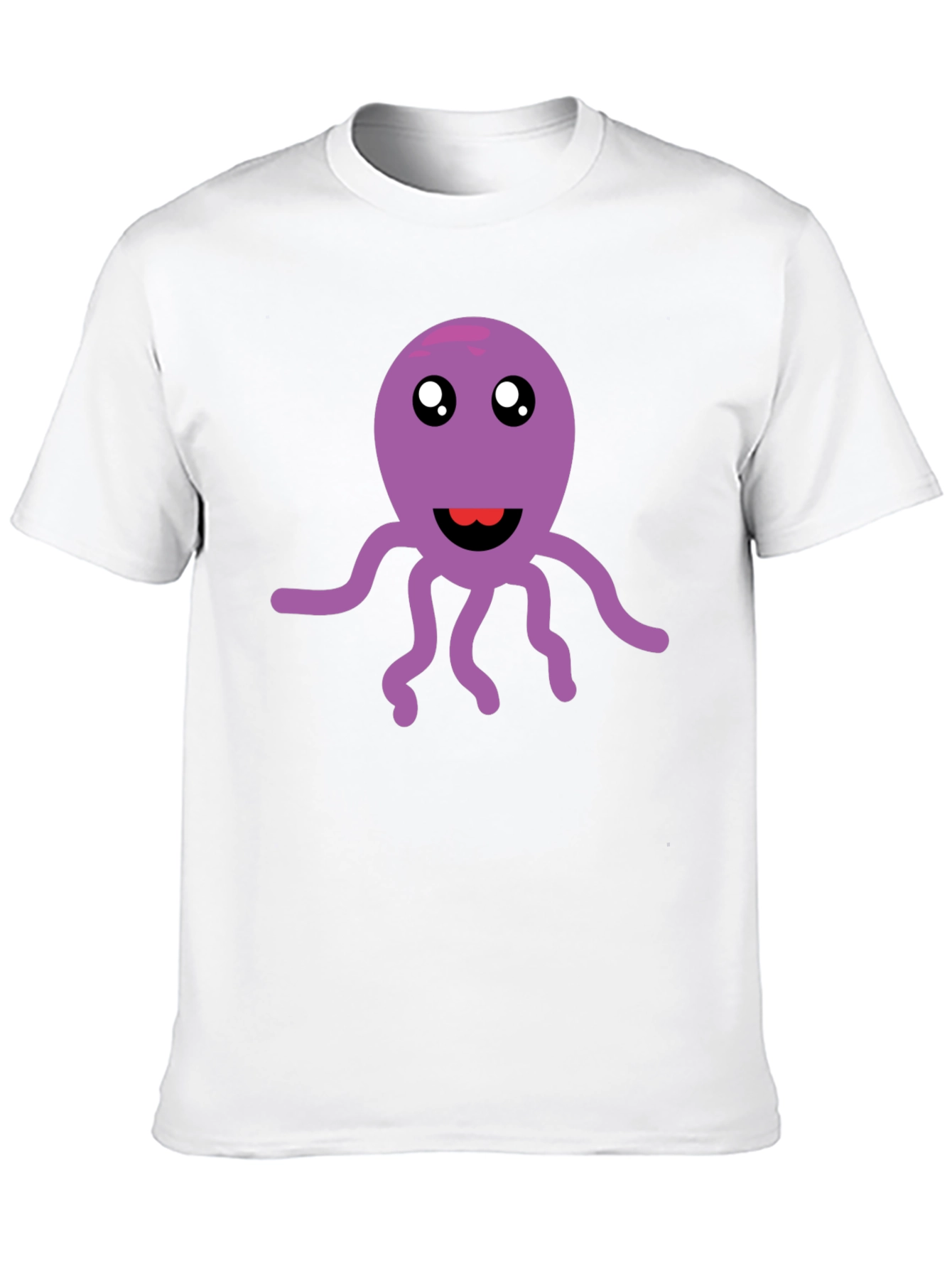 Cute Octopus Graphic Tee - Soft Black Cotton T-Shirt
