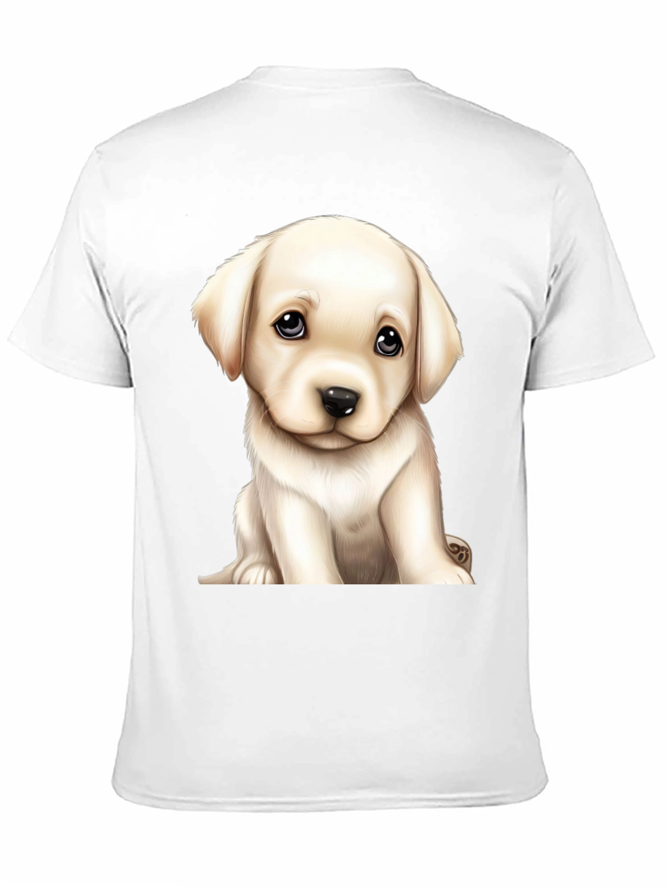 Cute Puppy Graphic Tee - Black Cotton Comfort