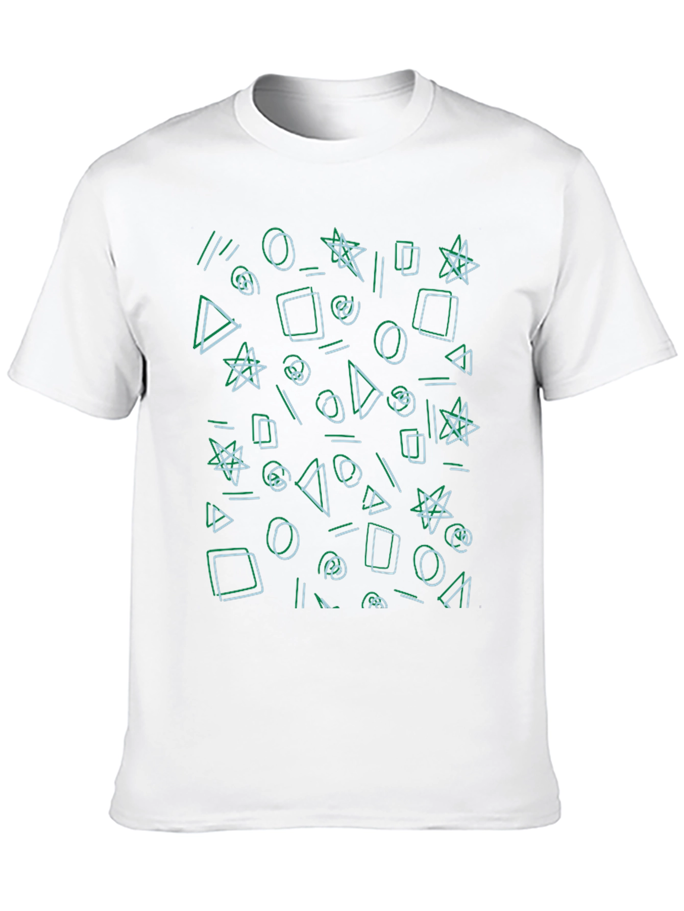 Abstract Shapes Black Tee - Modern Graphic Print