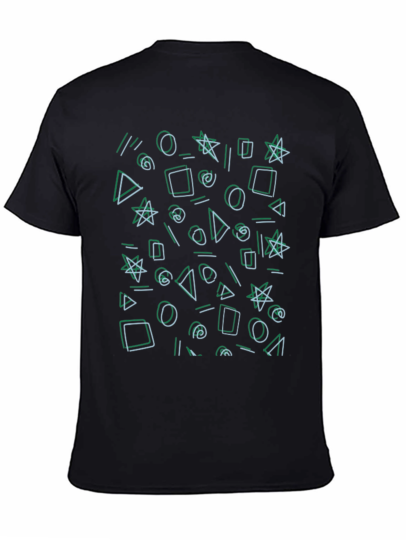 Abstract Shapes Black Tee - Modern Graphic Print