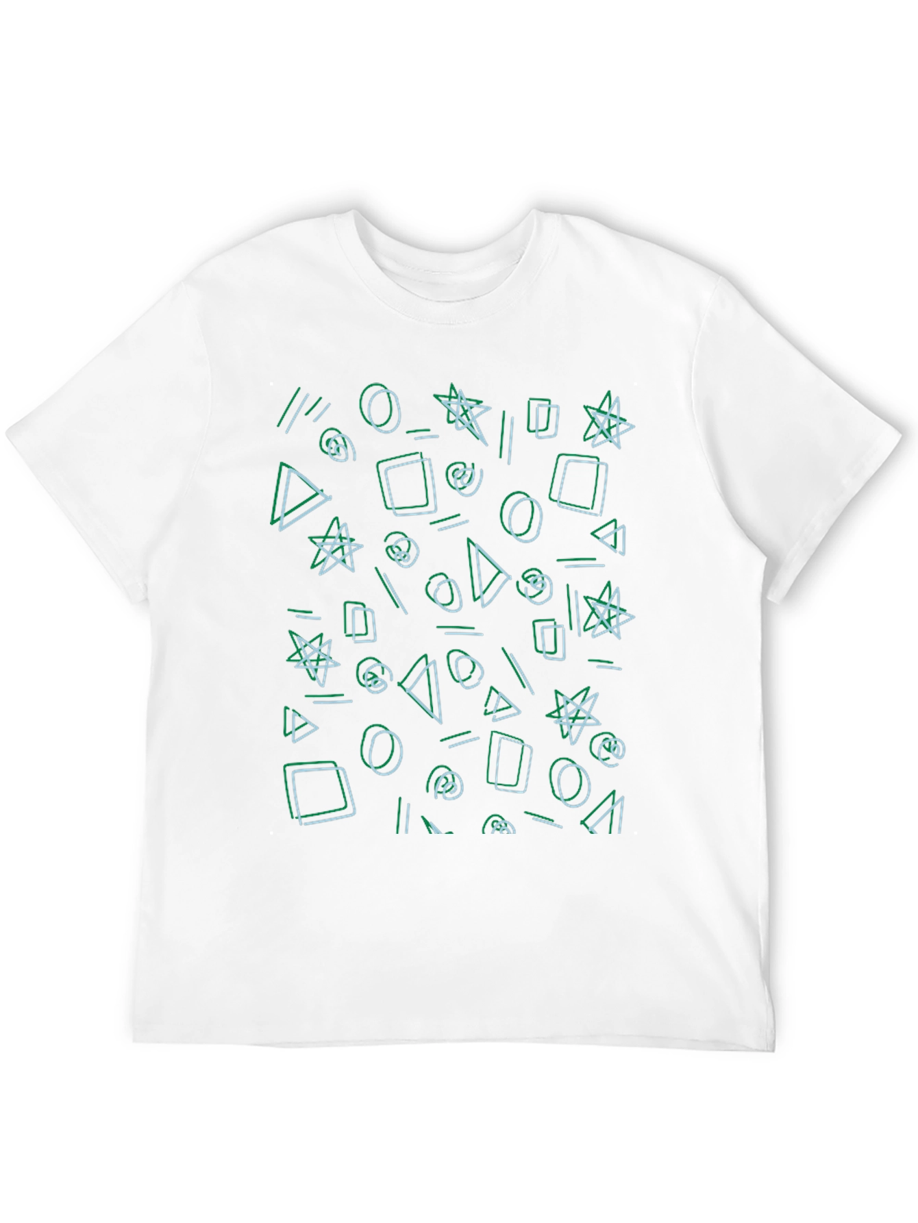 Abstract Shapes Black Tee - Modern Graphic Print