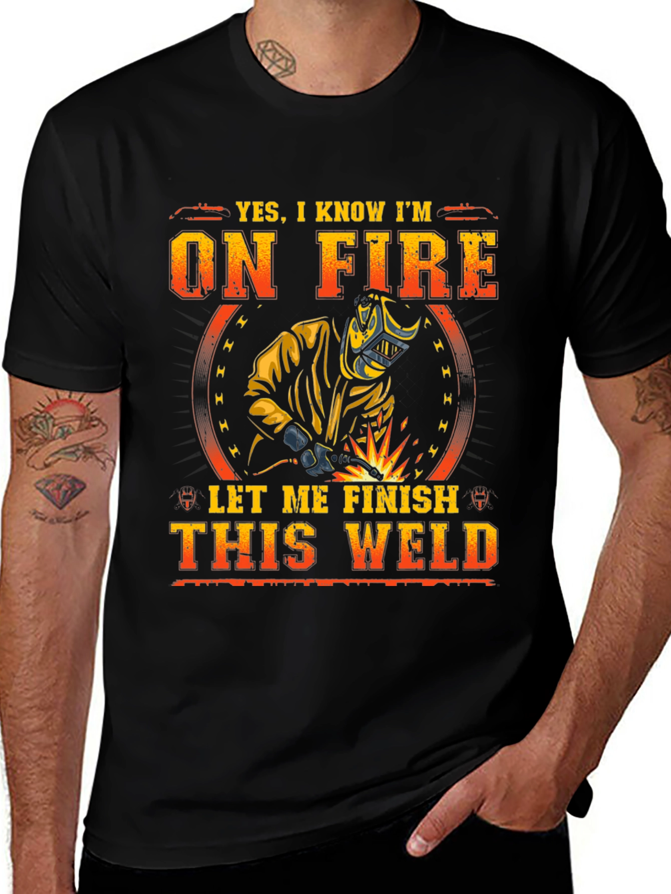 Welder T-Shirt - On Fire Funny Welding Tee