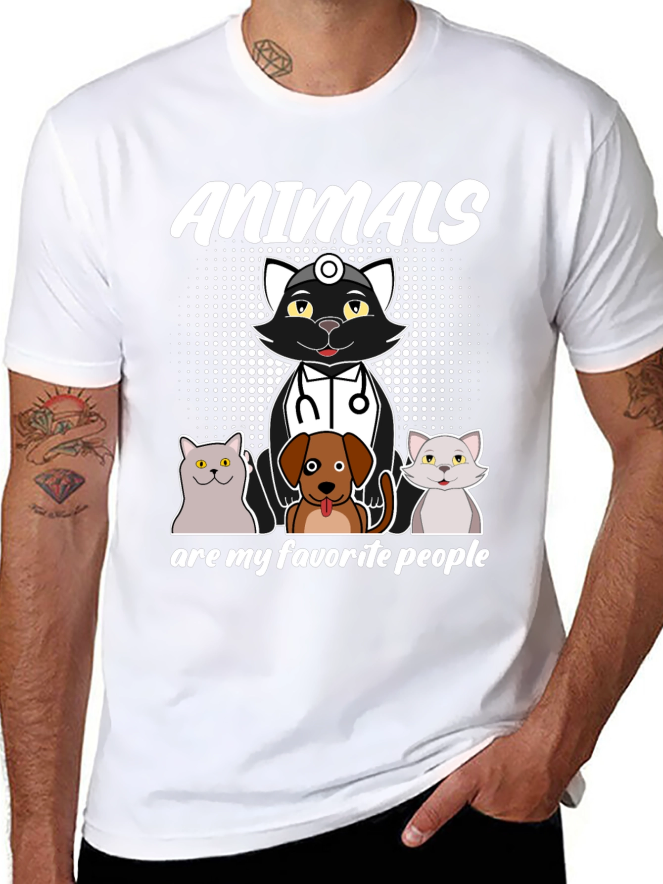 Animals Are My Favorite People Black T-Shirt