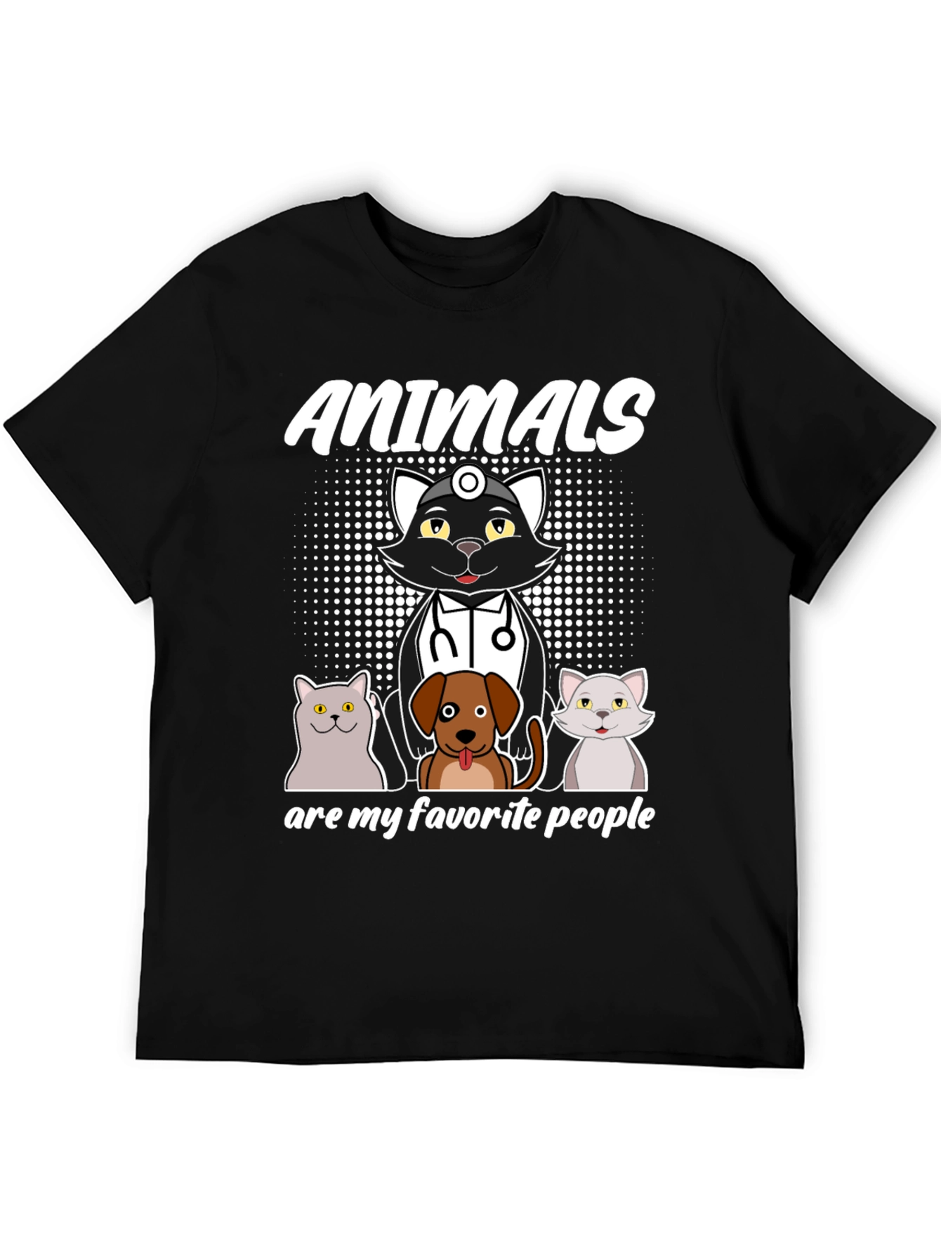 Animals Are My Favorite People Black T-Shirt