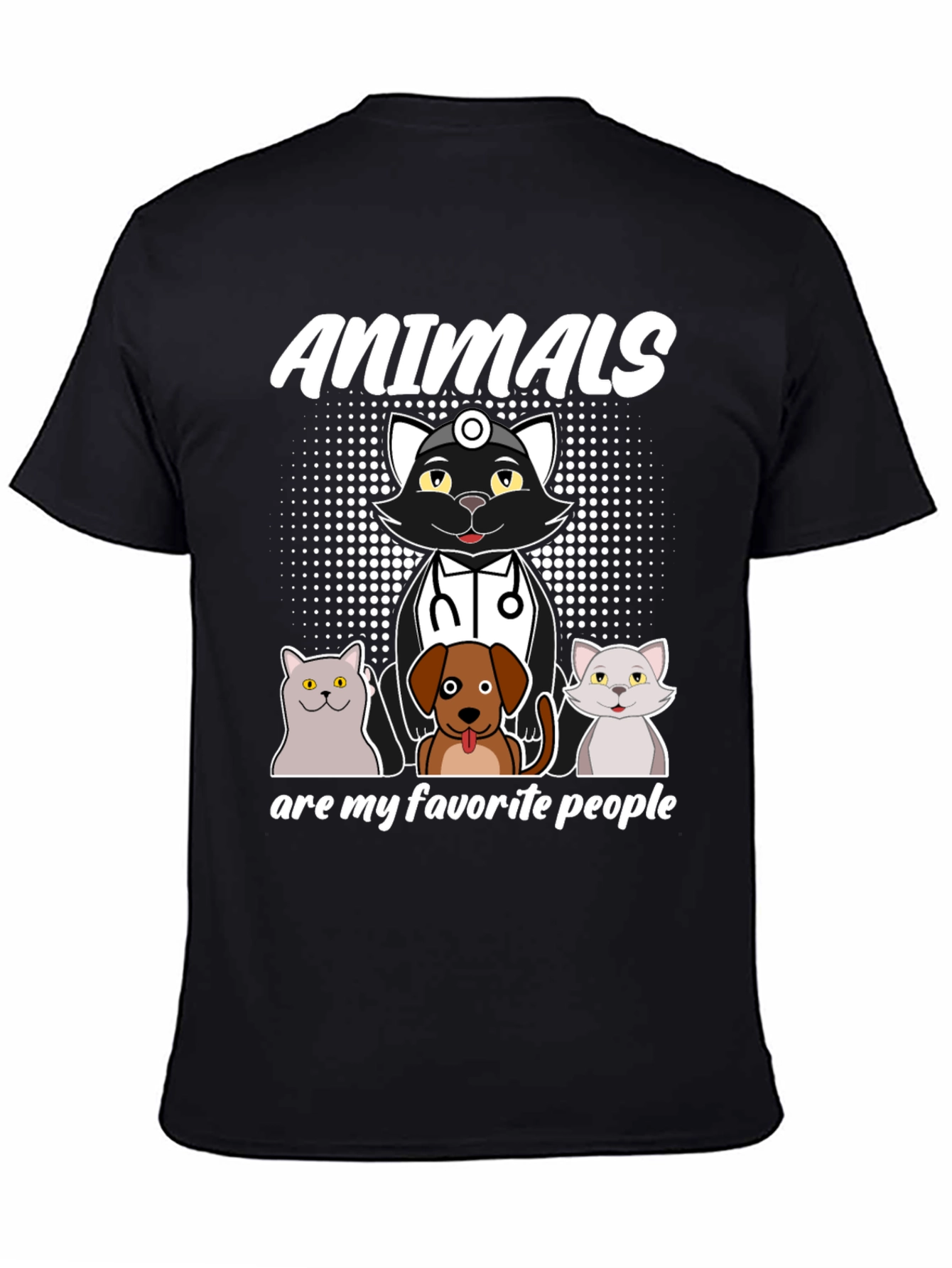 Animals Are My Favorite People Black T-Shirt