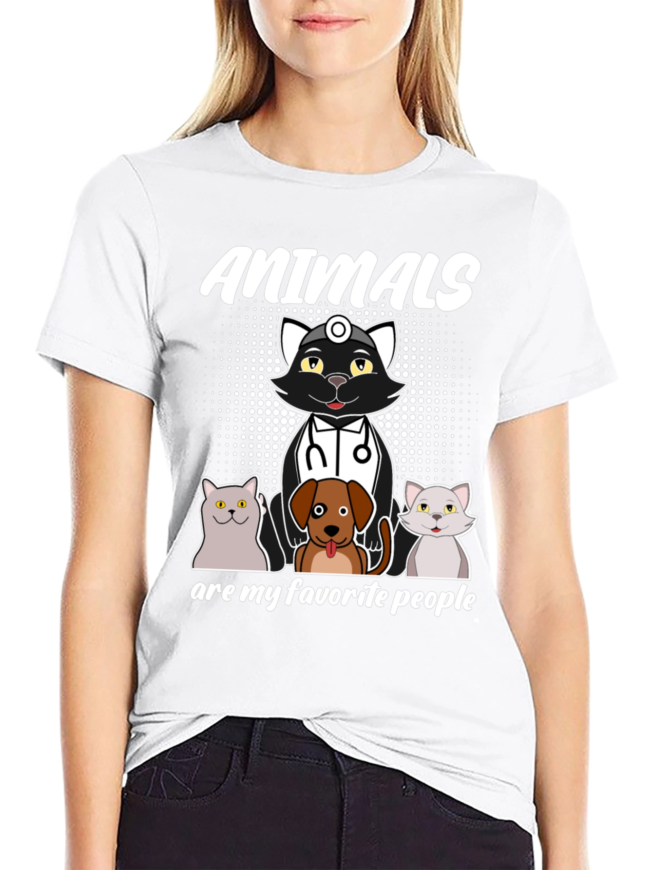 Animals Are My Favorite People Black T-Shirt