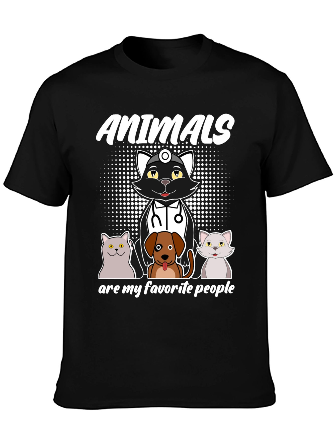 Animals Are My Favorite People Black T-Shirt