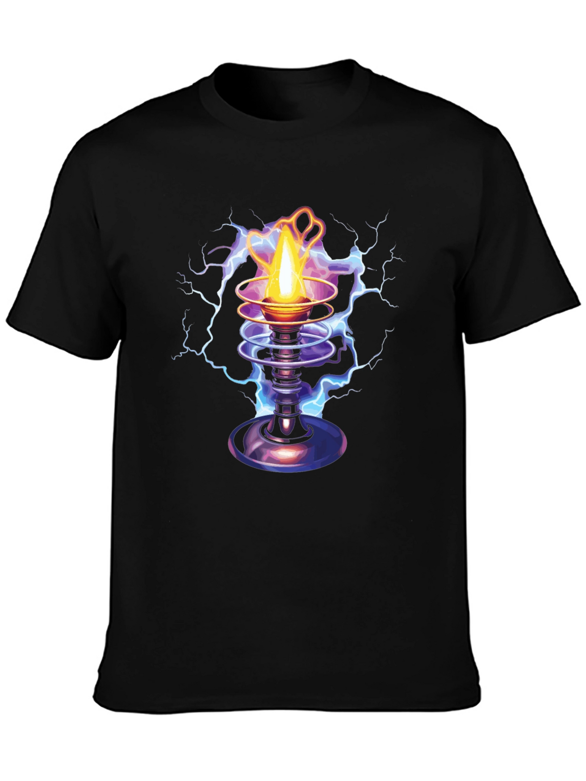 Electric Torch Graphic Tee - Black Cotton Blend