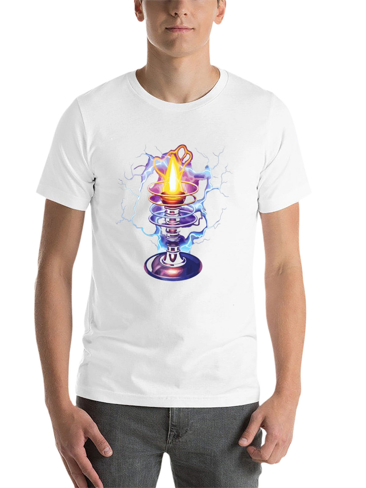 Electric Torch Graphic Tee - Black Cotton Blend