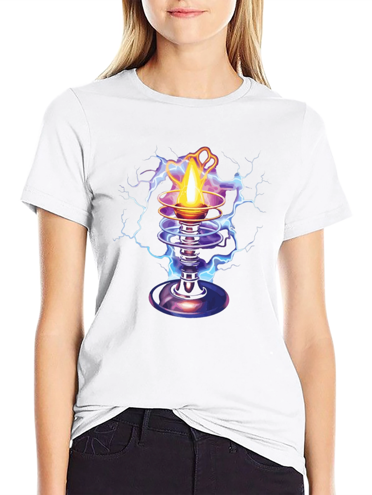 Electric Torch Graphic Tee - Black Cotton Blend