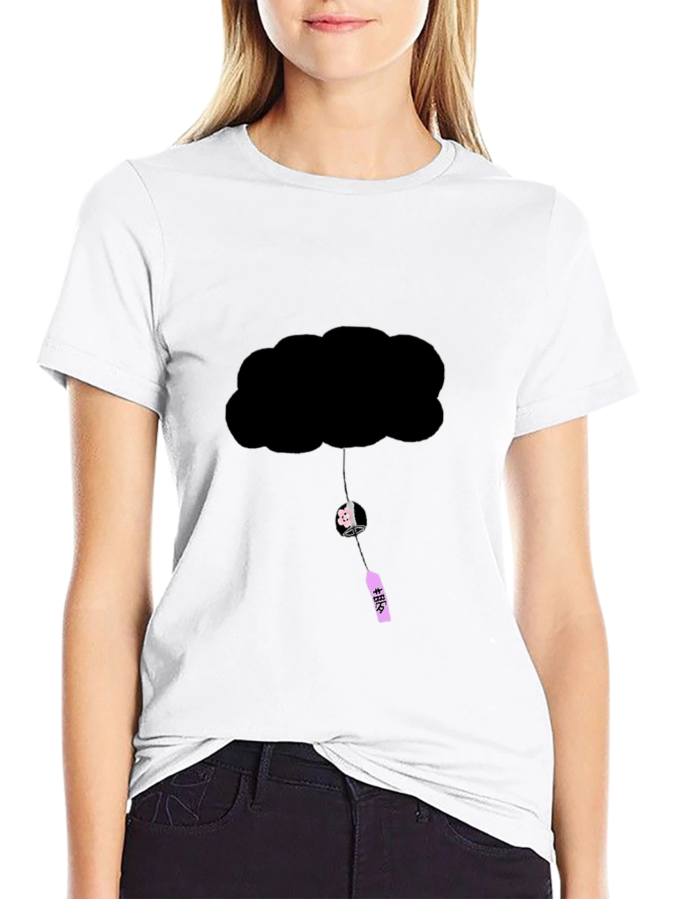 Black Cloud Humor Graphic T-Shirt