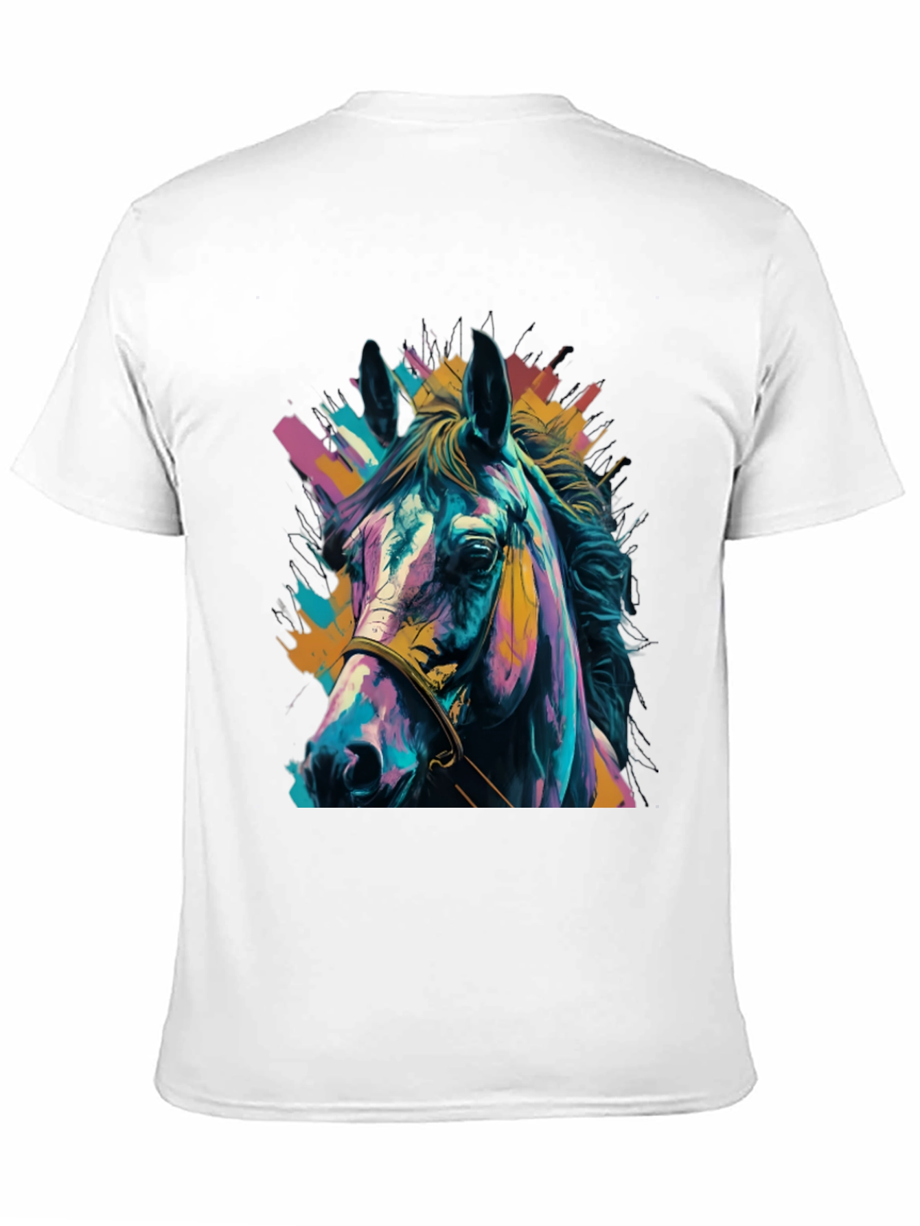 Vibrant Horse Graphic Tee - Unisex Black T-Shirt