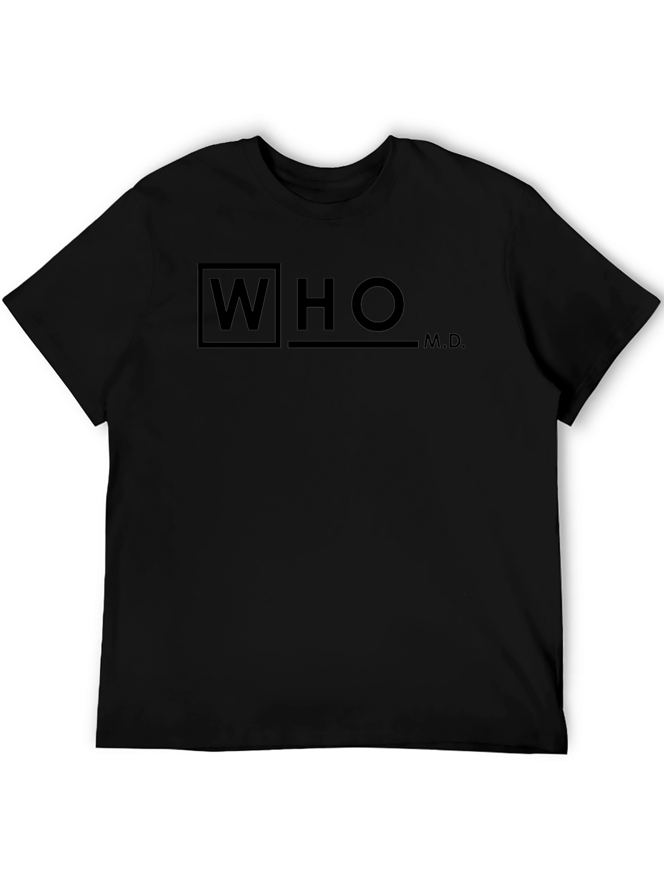 WHO M.D. Graphic Print Black T-Shirt