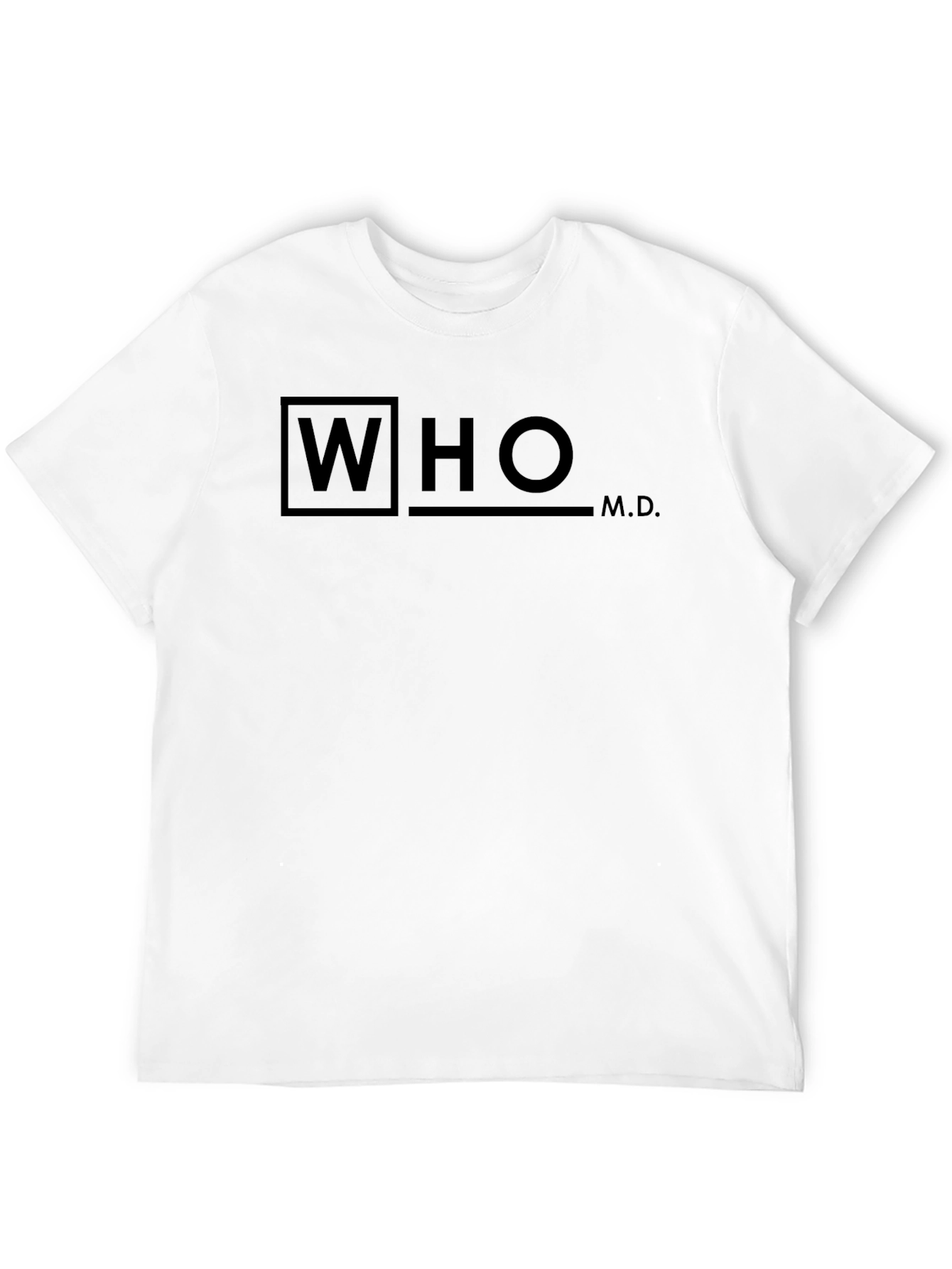 WHO M.D. Graphic Print Black T-Shirt