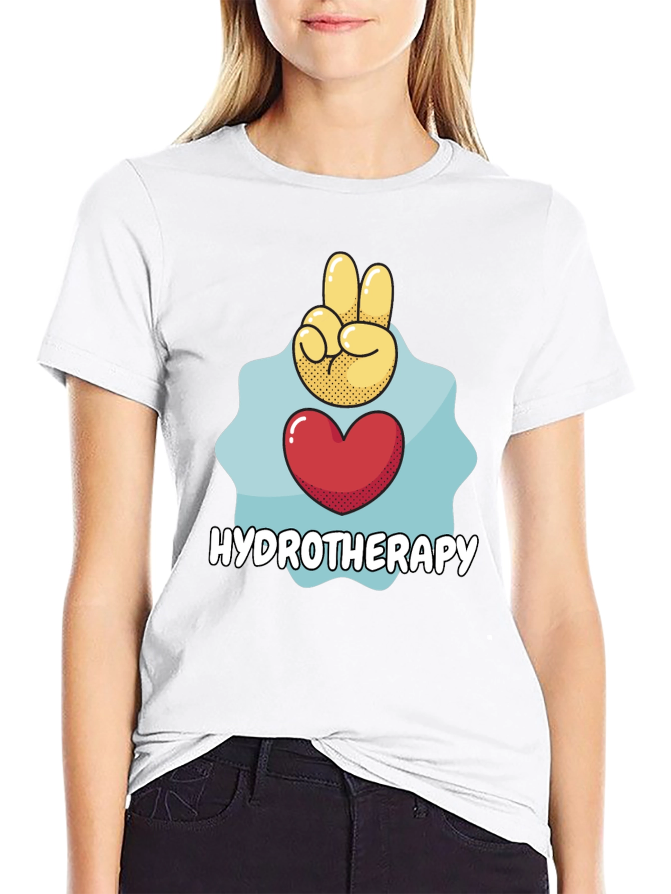 Hydrotherapy Heart Peace Sign Graphic T-Shirt