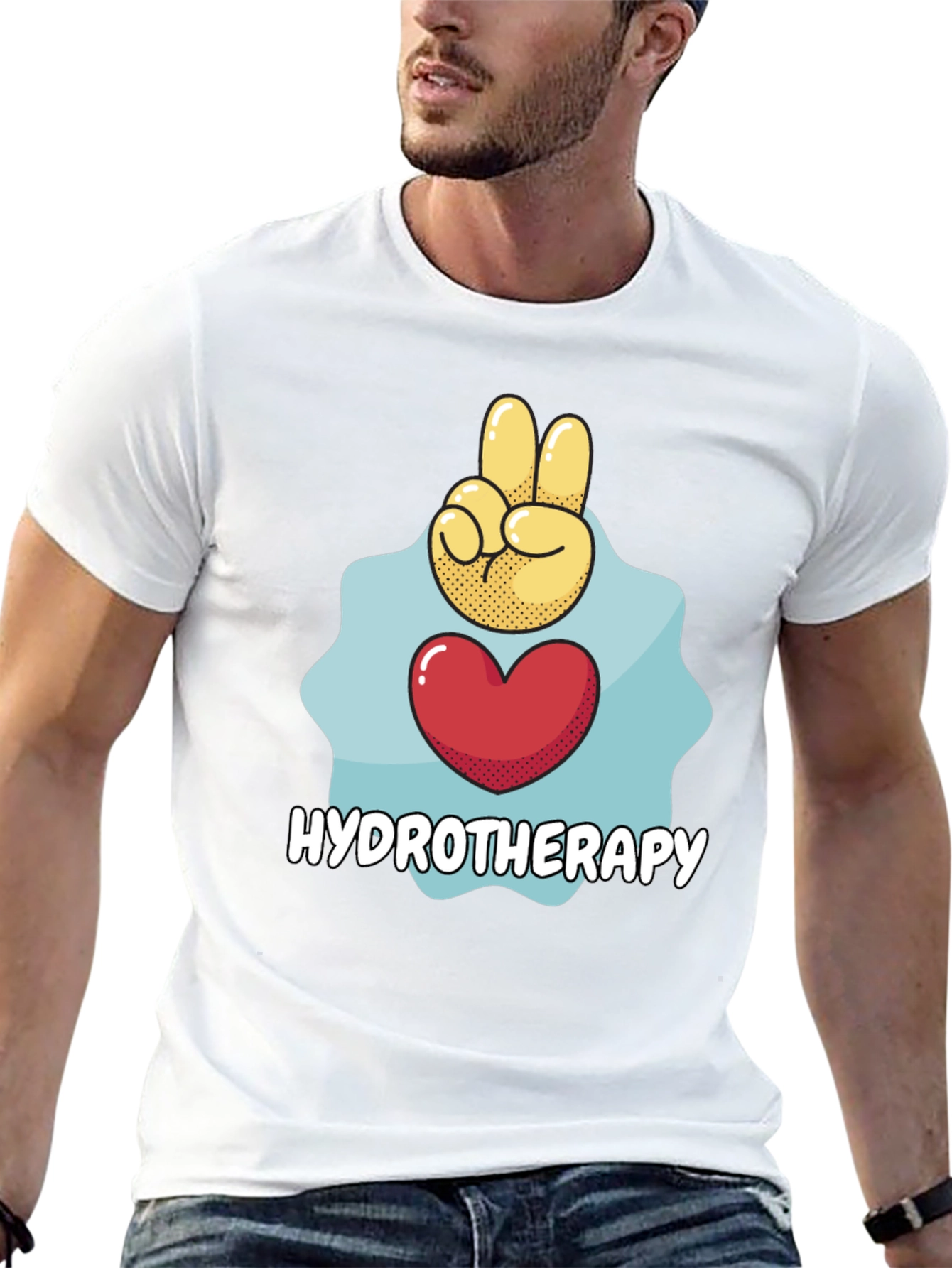 Hydrotherapy Heart Peace Sign Graphic T-Shirt