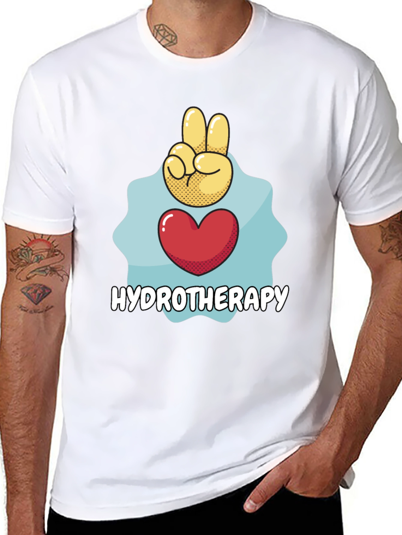 Hydrotherapy Heart Peace Sign Graphic T-Shirt