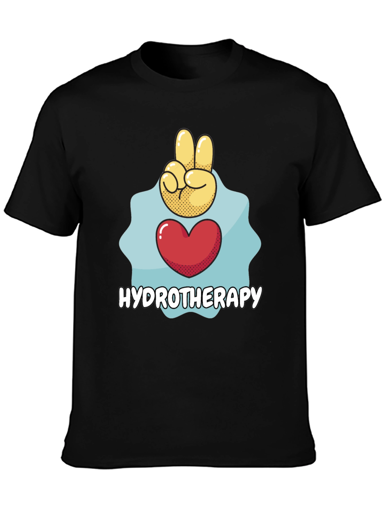 Hydrotherapy Heart Peace Sign Graphic T-Shirt