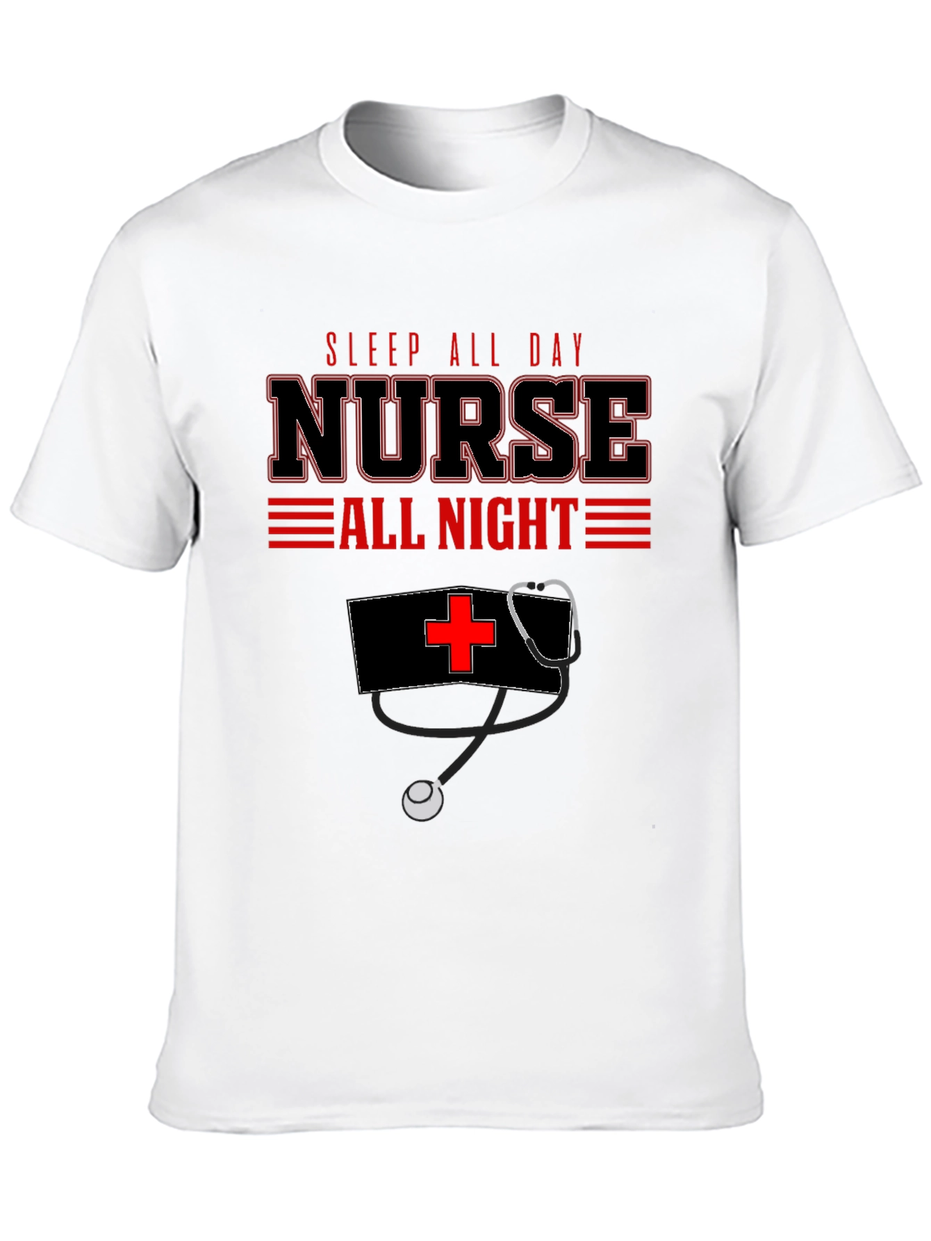 Nurse All Day/All Night Black Graphic T-Shirt