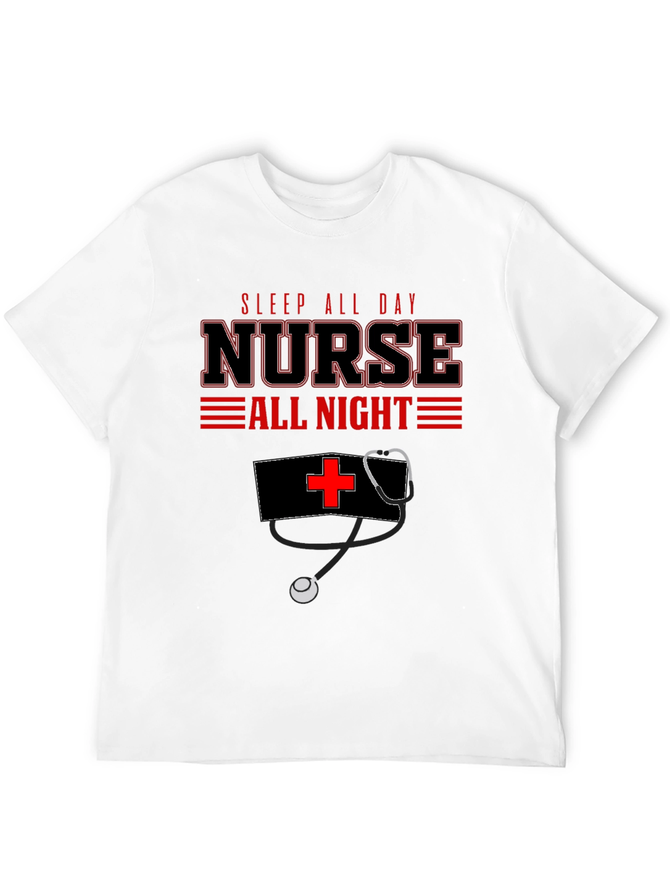 Nurse All Day/All Night Black Graphic T-Shirt