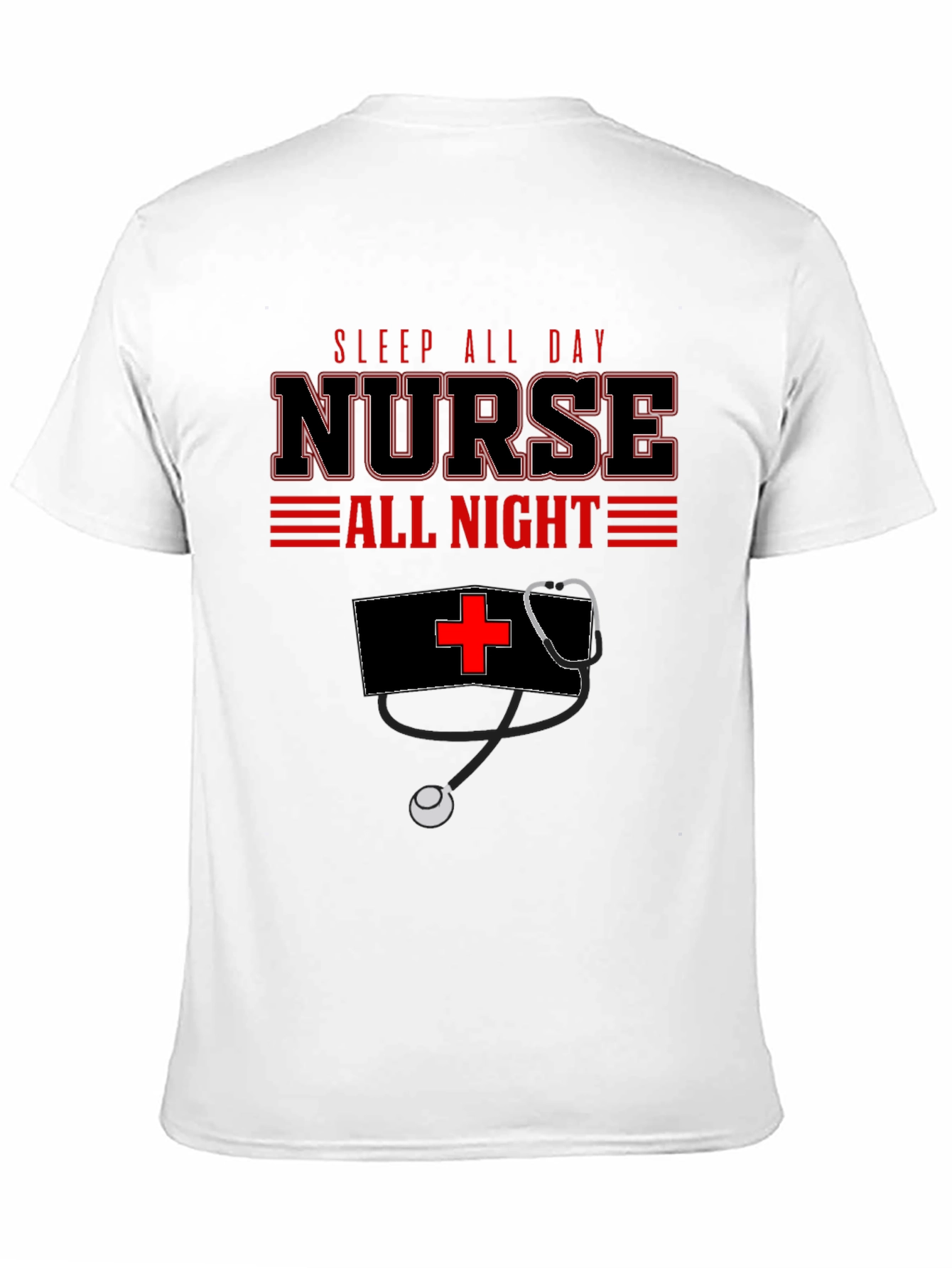 Nurse All Day/All Night Black Graphic T-Shirt