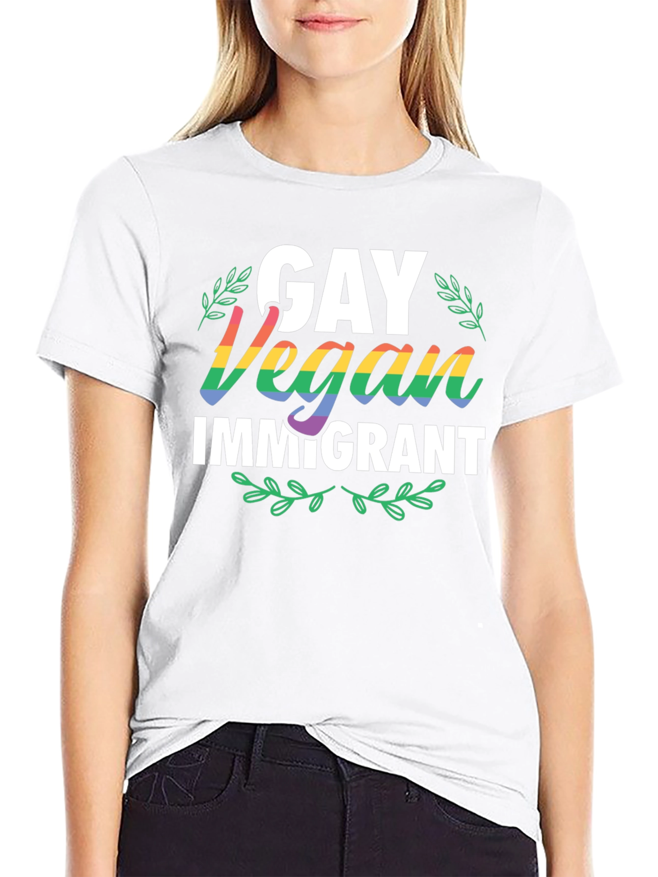 Gay Vegan Immigrant Graphic T-Shirt