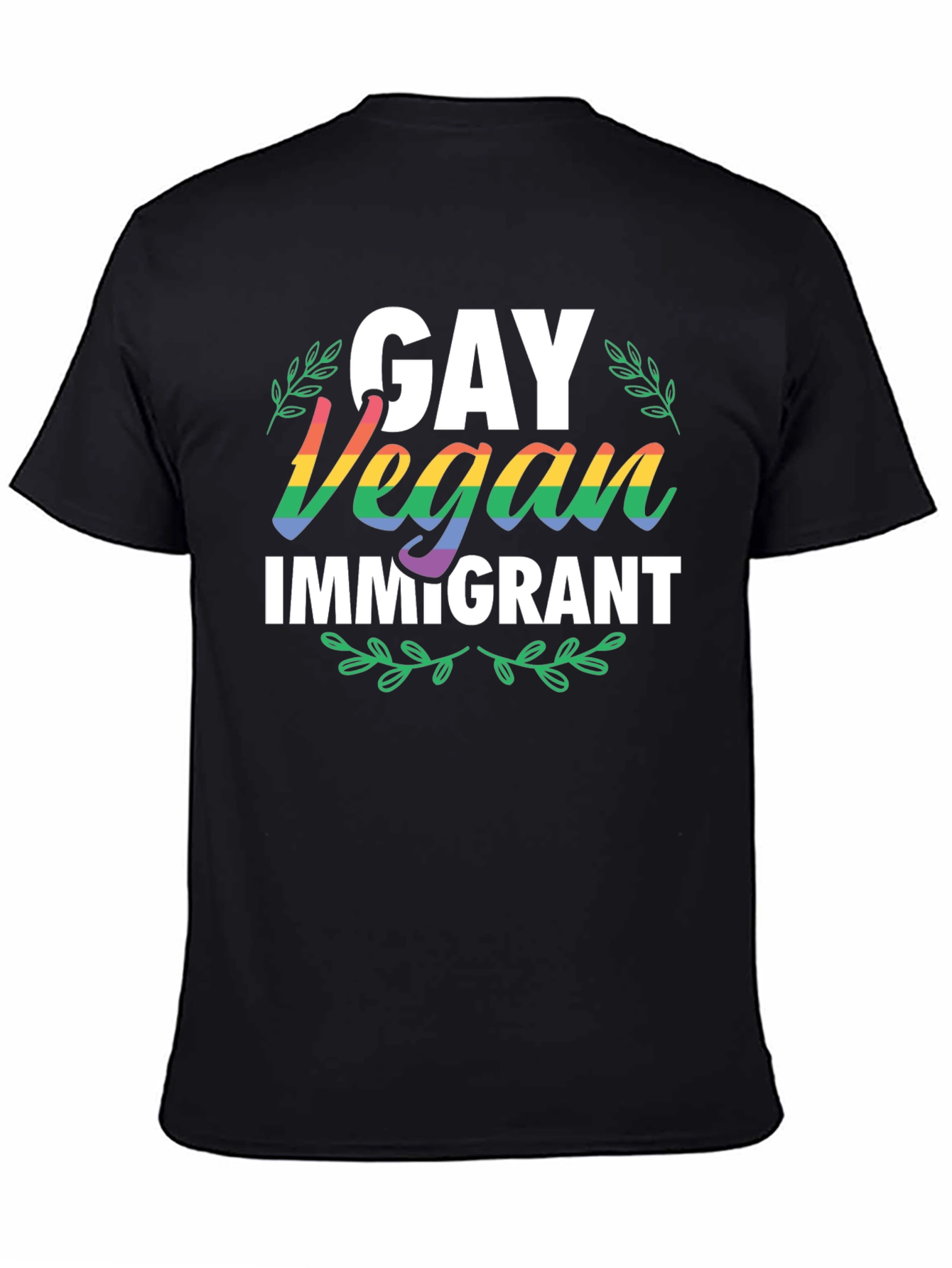 Gay Vegan Immigrant Graphic T-Shirt