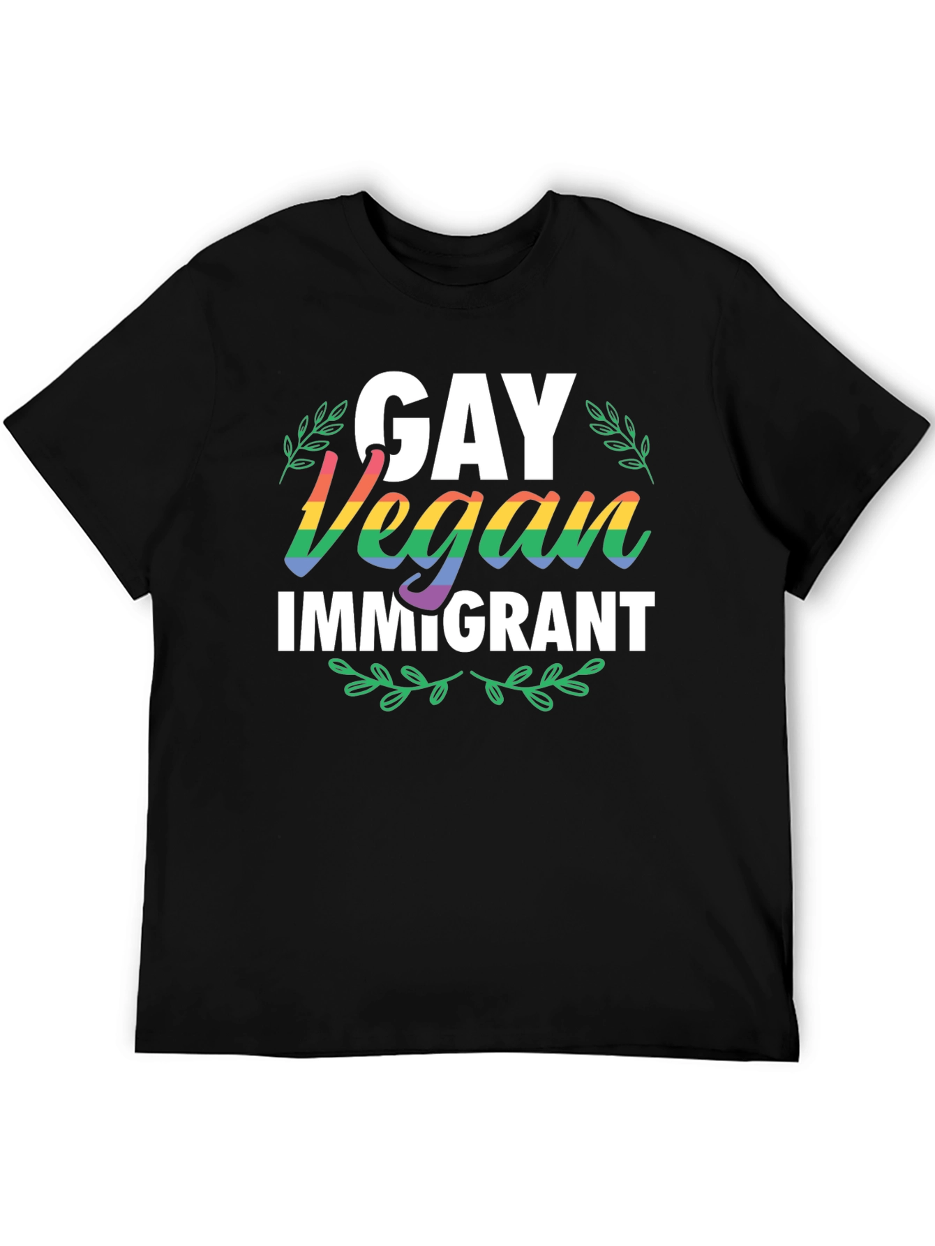 Gay Vegan Immigrant Graphic T-Shirt