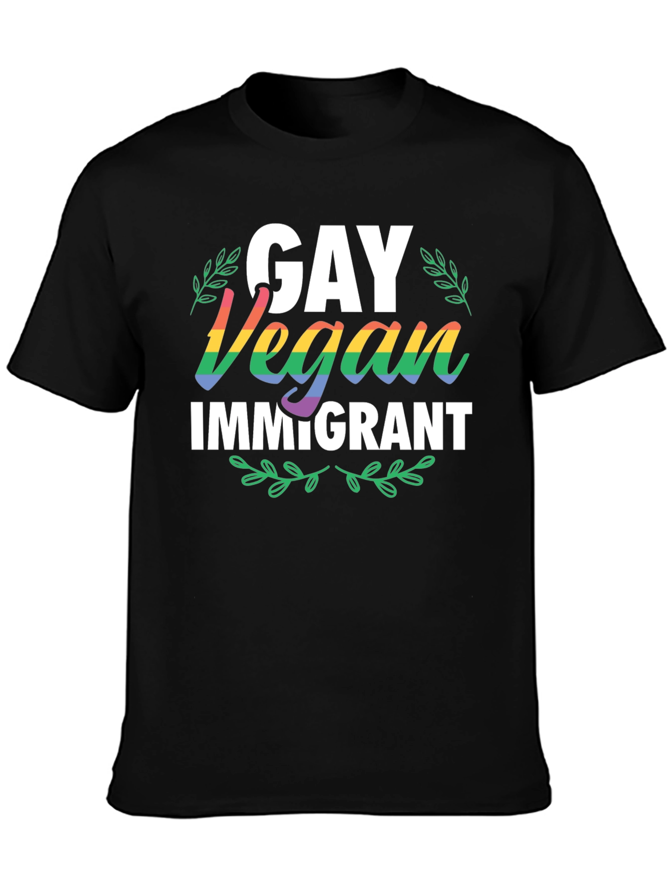 Gay Vegan Immigrant Graphic T-Shirt