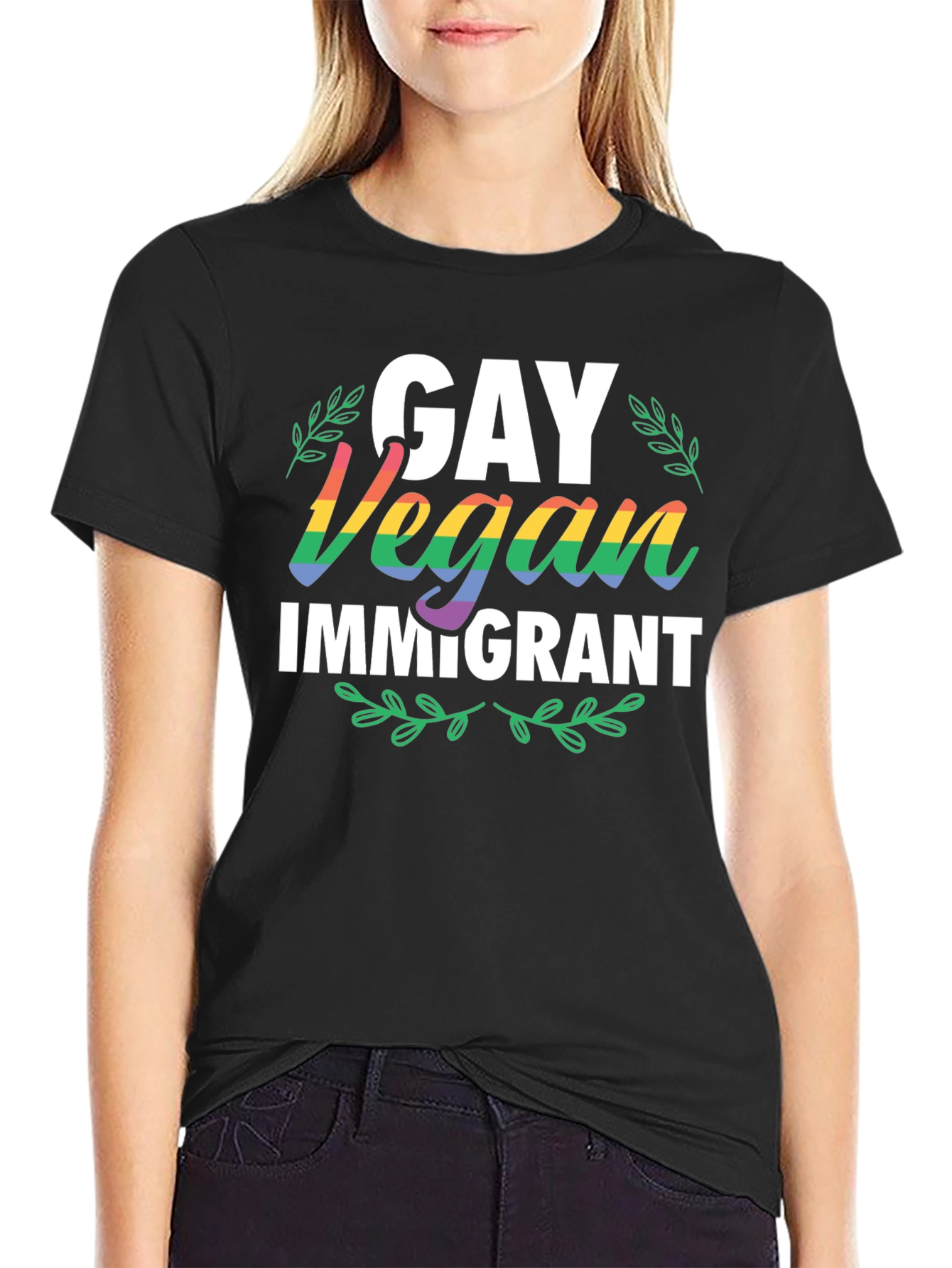 Gay Vegan Immigrant Graphic T-Shirt