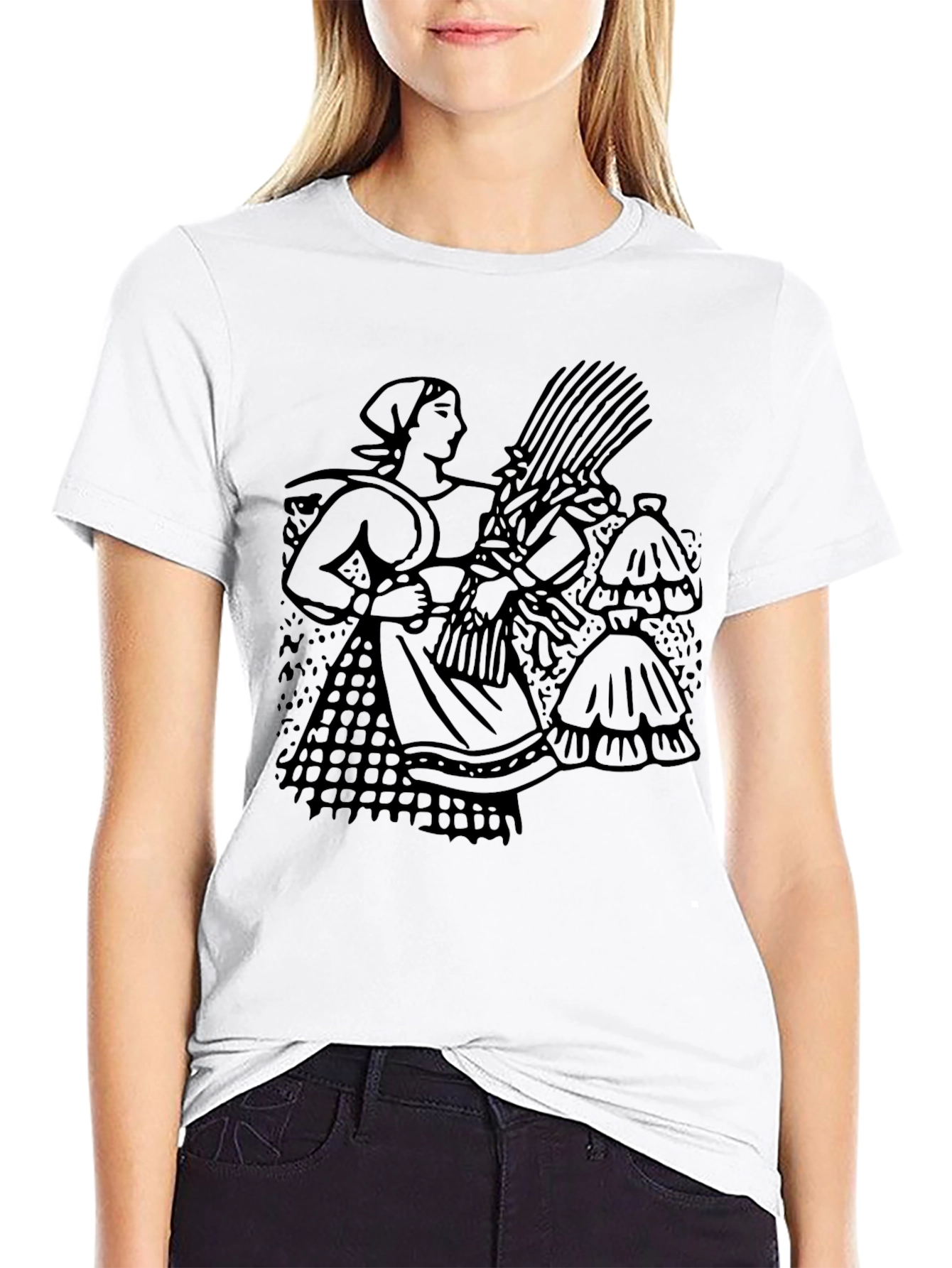 Harvest Maiden Graphic T-Shirt - Black