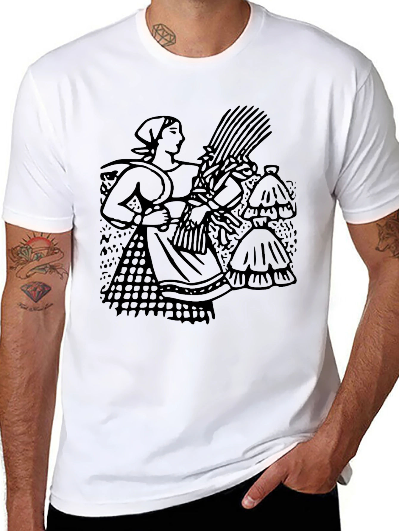 Harvest Maiden Graphic T-Shirt - Black