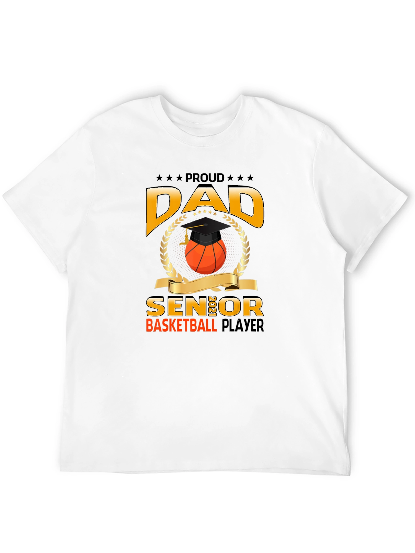 Proud Dad Senior Basketball Player Graphic T-Shirt