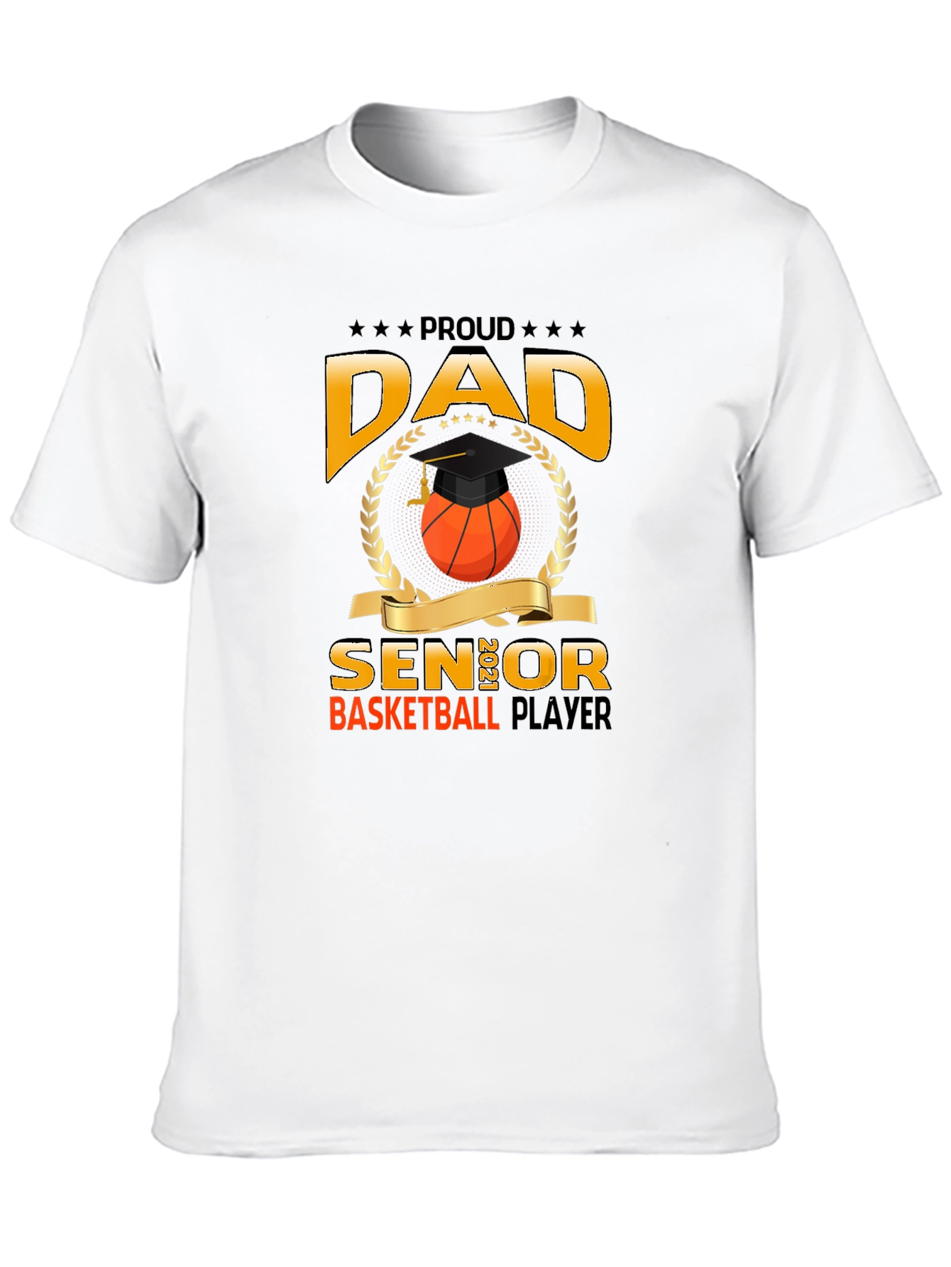 Proud Dad Senior Basketball Player Graphic T-Shirt