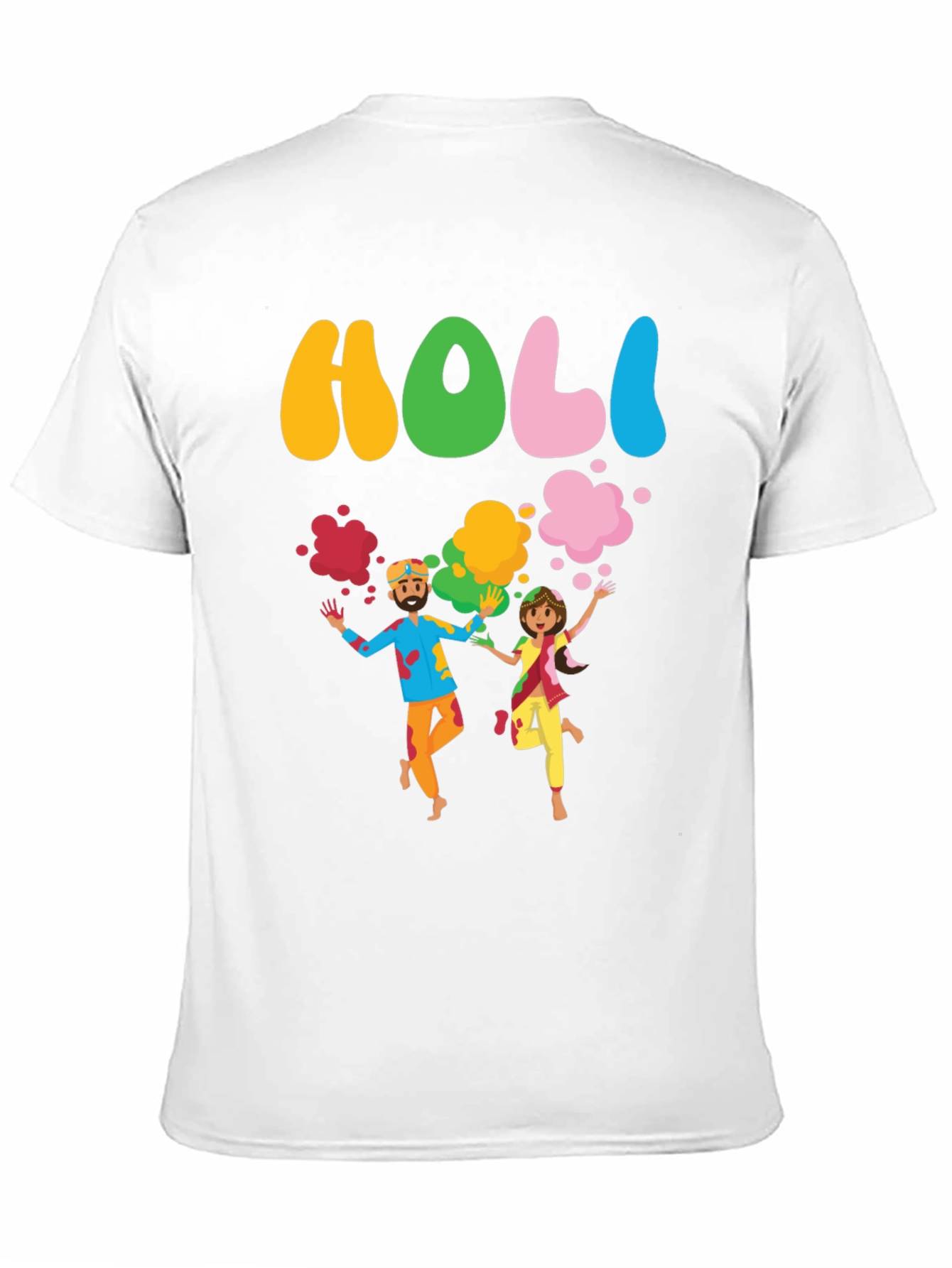 Holi Festival Black Graphic T-Shirt